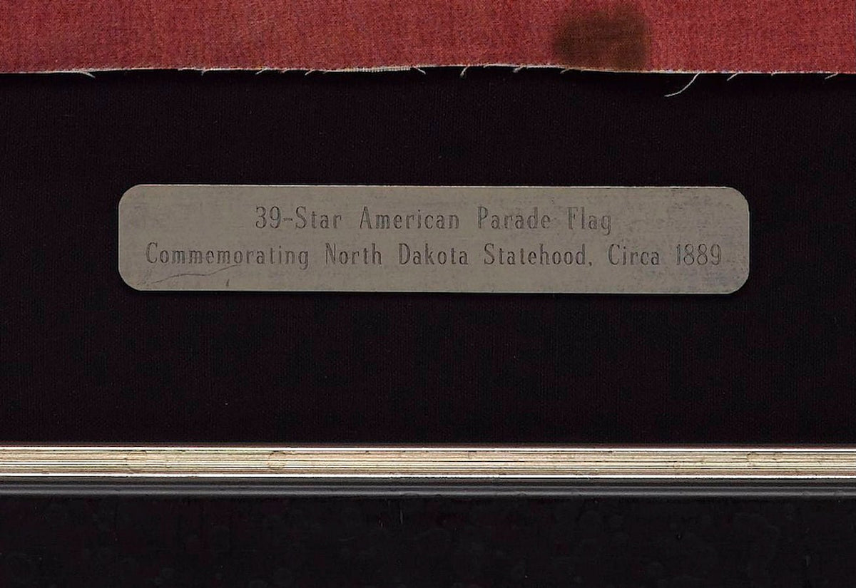 39-Star American Parade Flag, Commemorating North Dakota Statehood, Circa 1889 - The Great Republic