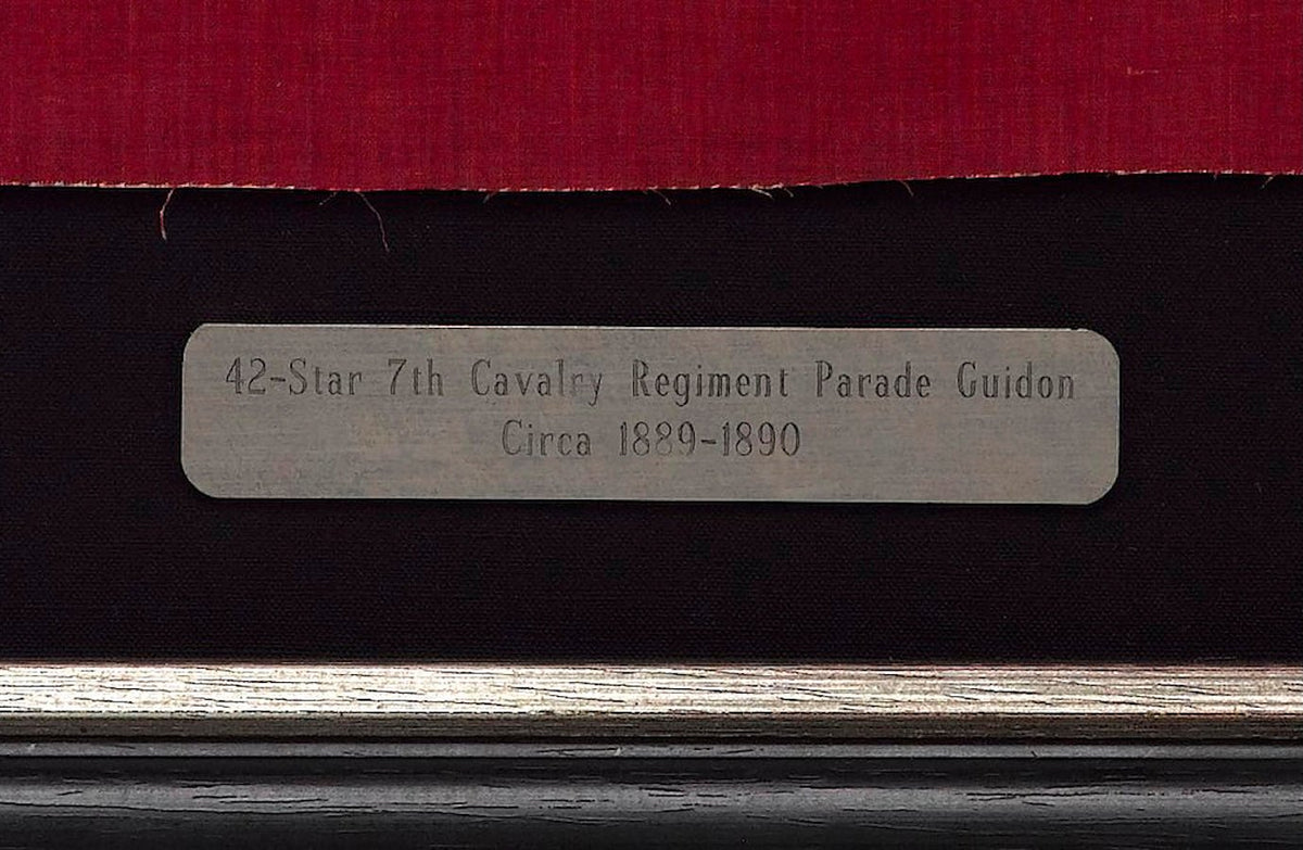 42-Star 7th Cavalry Regiment Parade Guidon, Printed "7E", Circa 1889-1895 - The Great Republic