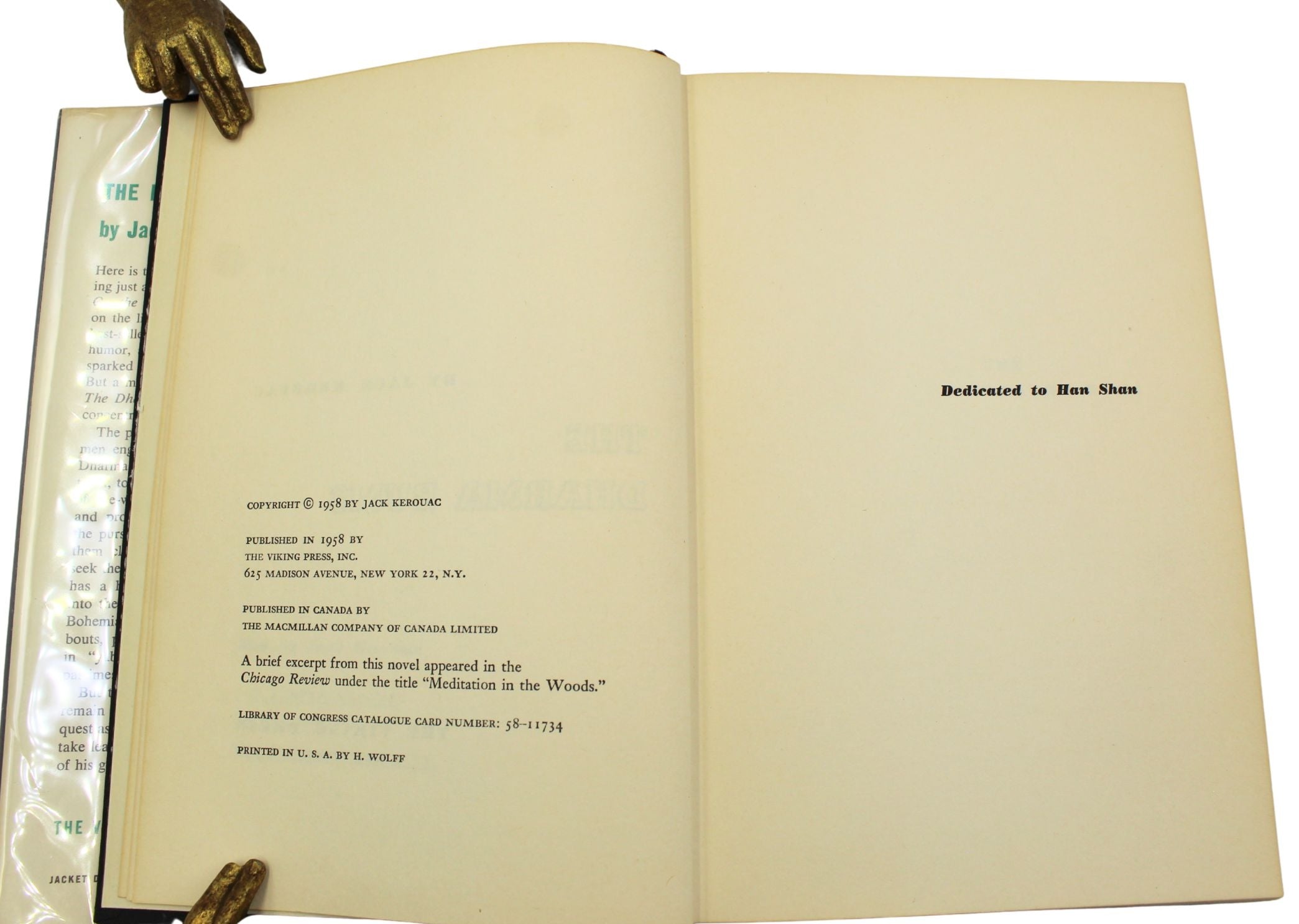 The Dharma Bums by Jack Kerouac, First Edition in Original Dust Jacket, 1958