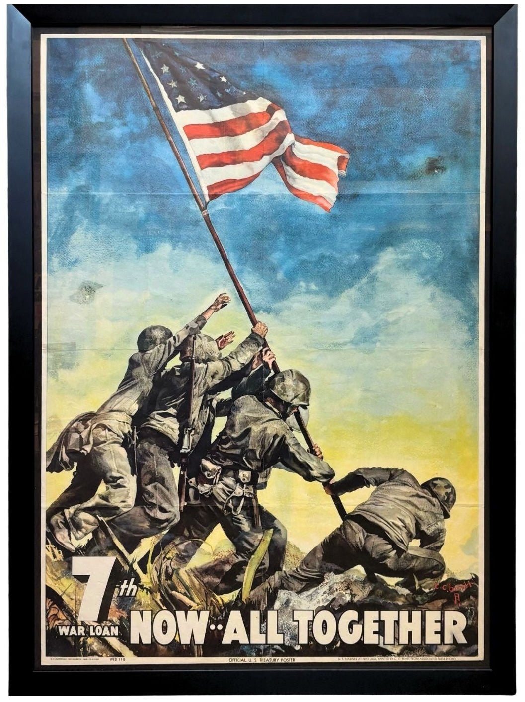 "7th War Loan. Now- All Together" Vintage WWII Poster by C.C. Beall, 1945 - The Great Republic