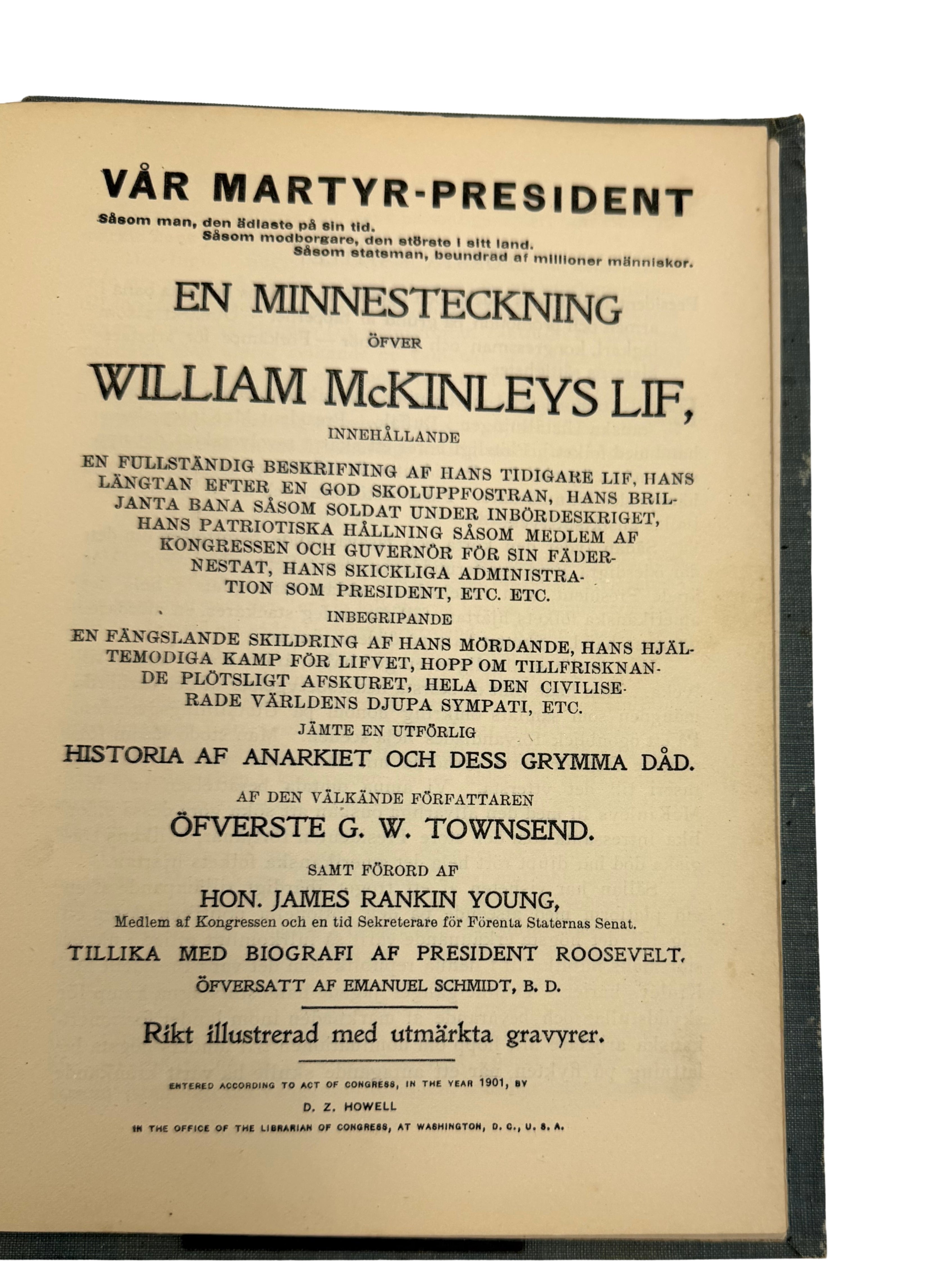 Our Martyred President: Memorial Life of William McKinley, Salesman's Copy, 1901, presented with Original Small Mourning Flag