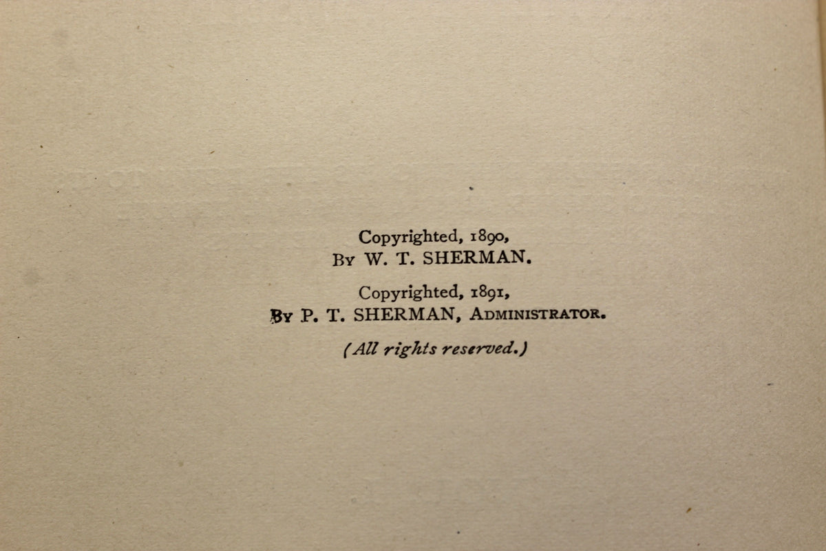 Memoirs of Gen. W.T. Sherman, Written by Himself, Fourth Edition in Shoulder Strap Binding, Two Volume Set, 1892