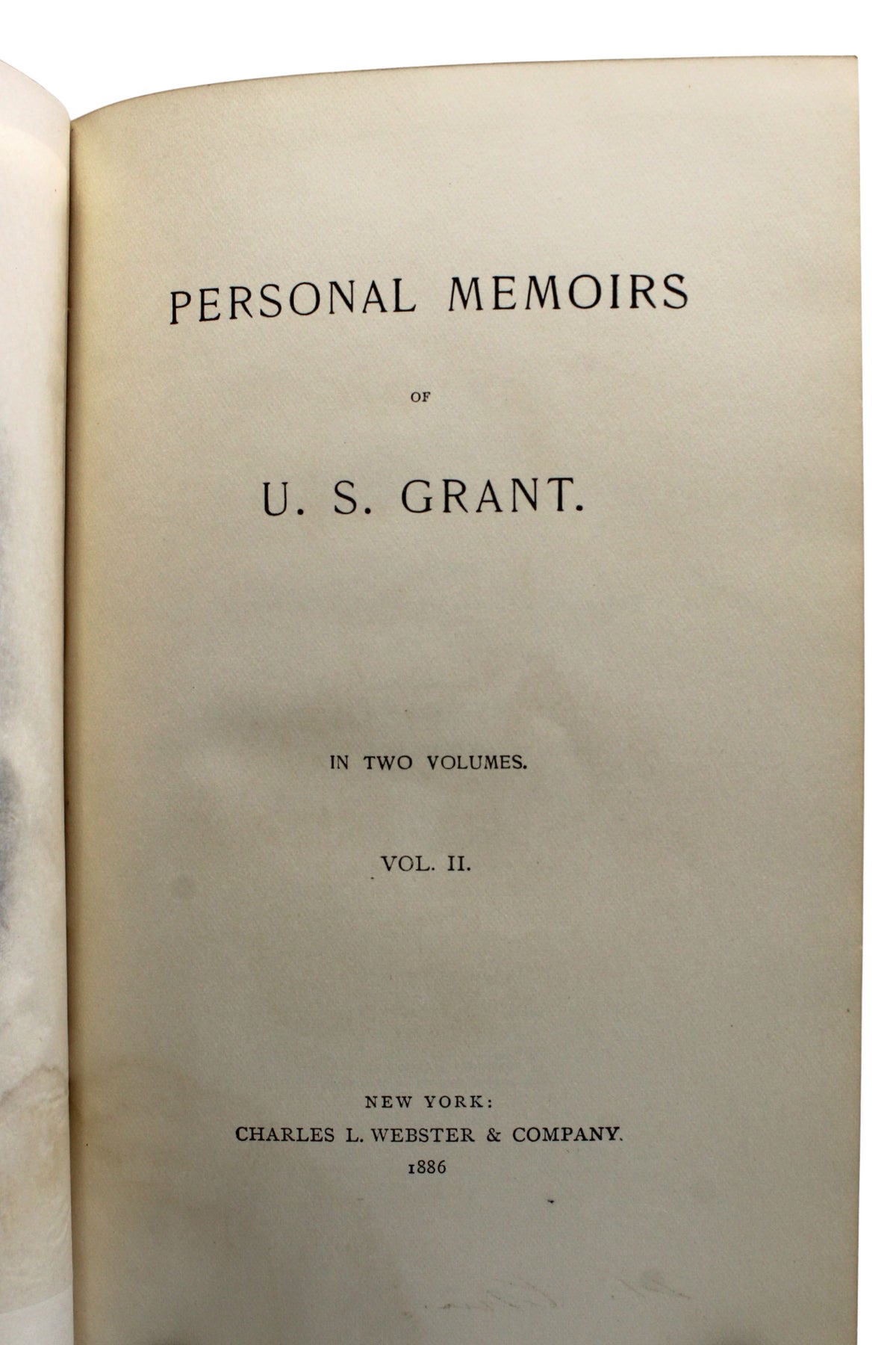 Personal Memoirs of U.S. Grant, Shoulder Strap Edition, First Edition, Two-Volume Set, 1885-1886