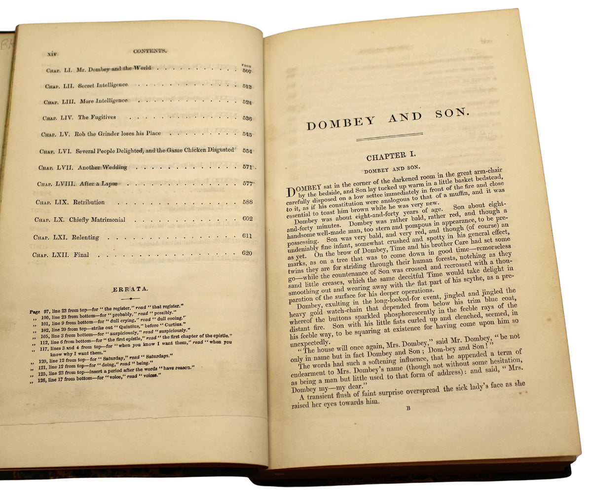 Dealings with the Firm of Dombey and Son by Charles Dickens, Illustrated by H. K. Browne, Early Printing in Two Volumes, 1848