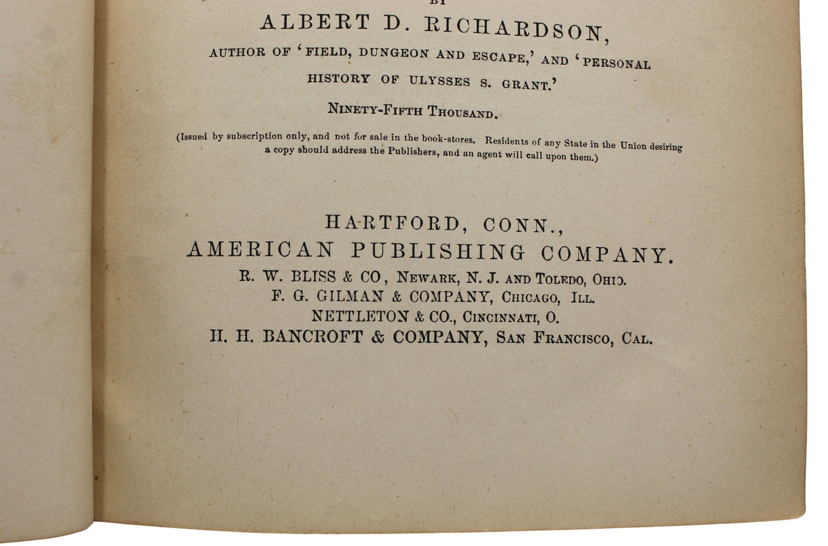 Beyond the Mississippi: From the Great River to the Great Ocean by Albert D. Richardson, New Edition, 1869