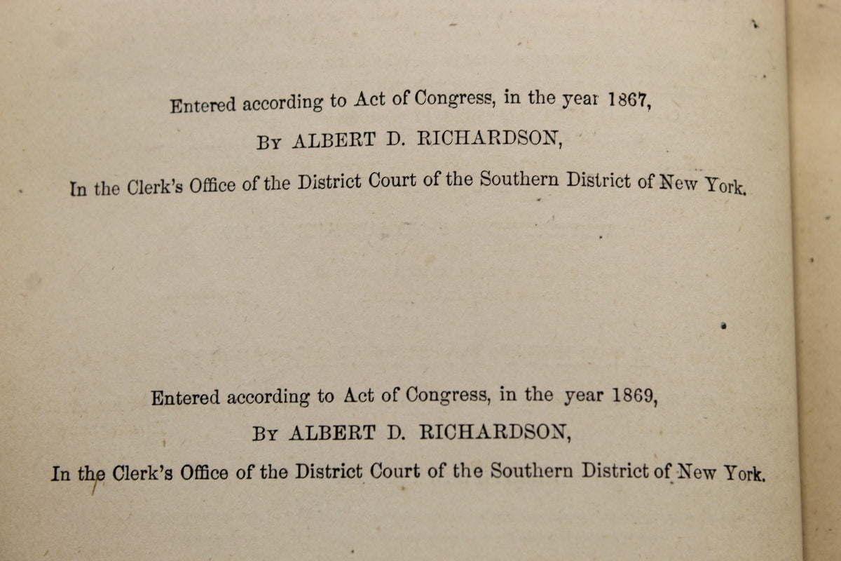 Beyond the Mississippi: From the Great River to the Great Ocean by Albert D. Richardson, New Edition, 1869