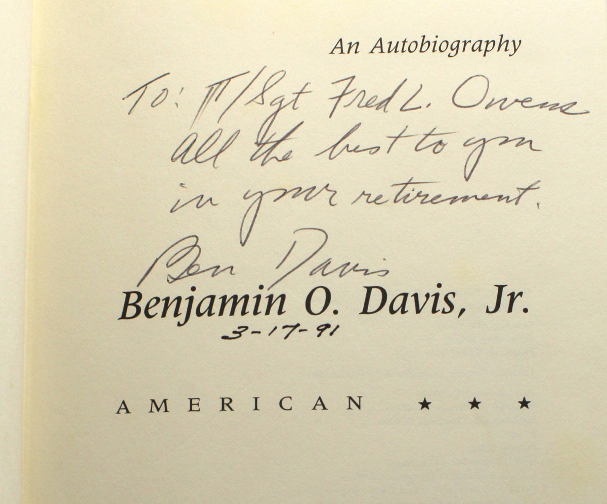 American: An Autobiography, Signed and Inscribed by Benjamin O. Davis, in Original Dust Jacket, 1991