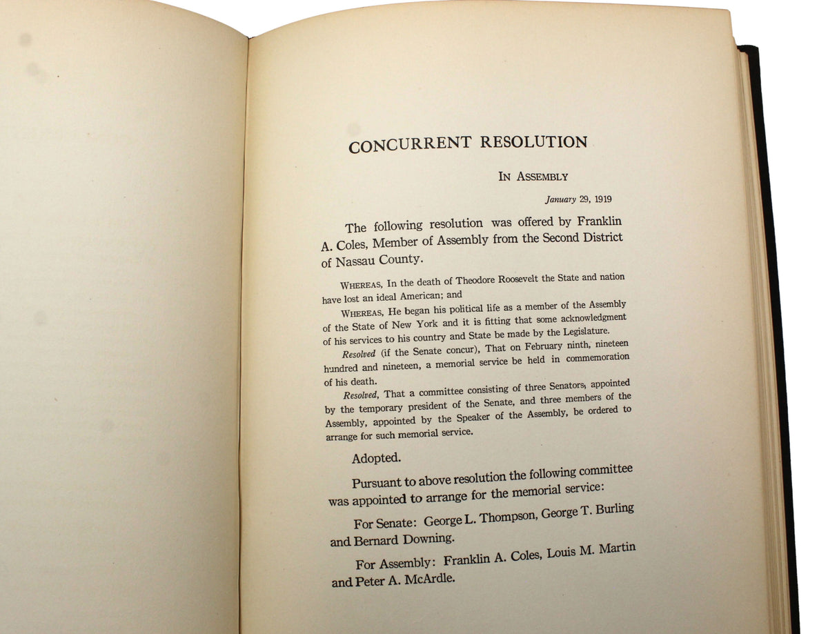 A Memorial to Theodore Roosevelt, Authorized by the State of New York Legislature, 1919