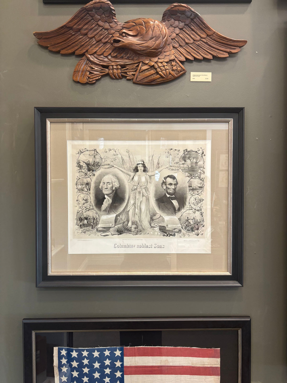 "Columbia's Noblest Sons" Lithograph by Henry and William Voight, 1865
