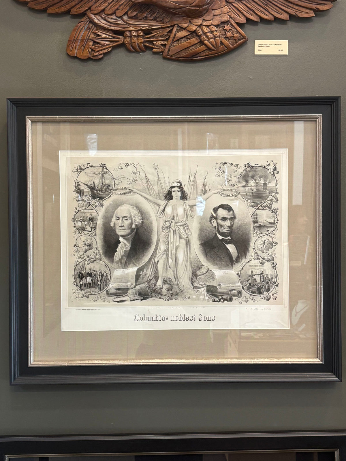 "Columbia's Noblest Sons" Lithograph by Henry and William Voight, 1865
