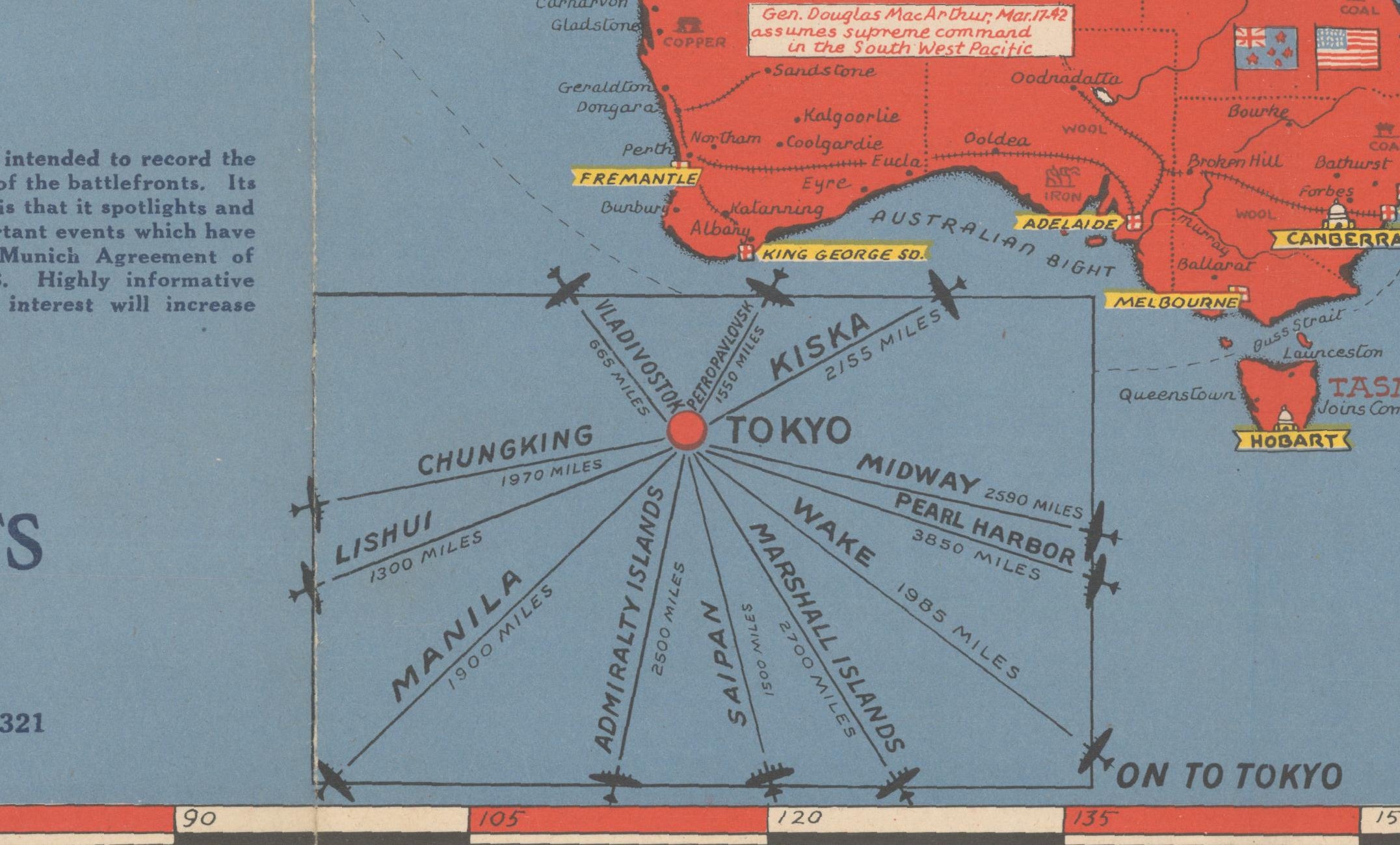 1944 "Dated Events War Map" by Stanley Turner