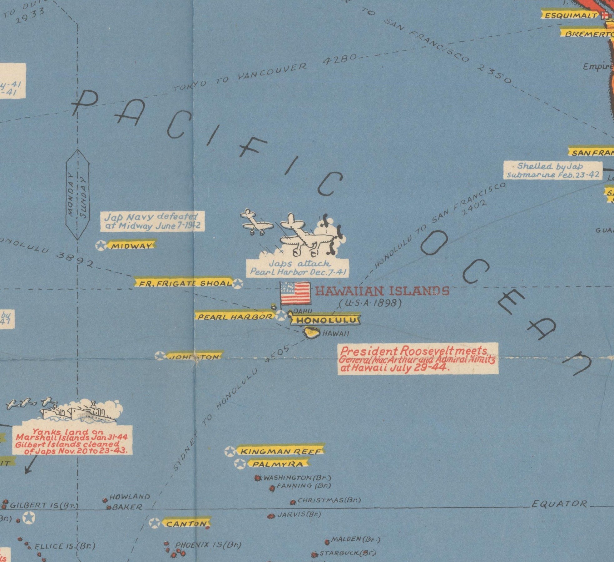 1944 "Dated Events War Map" by Stanley Turner