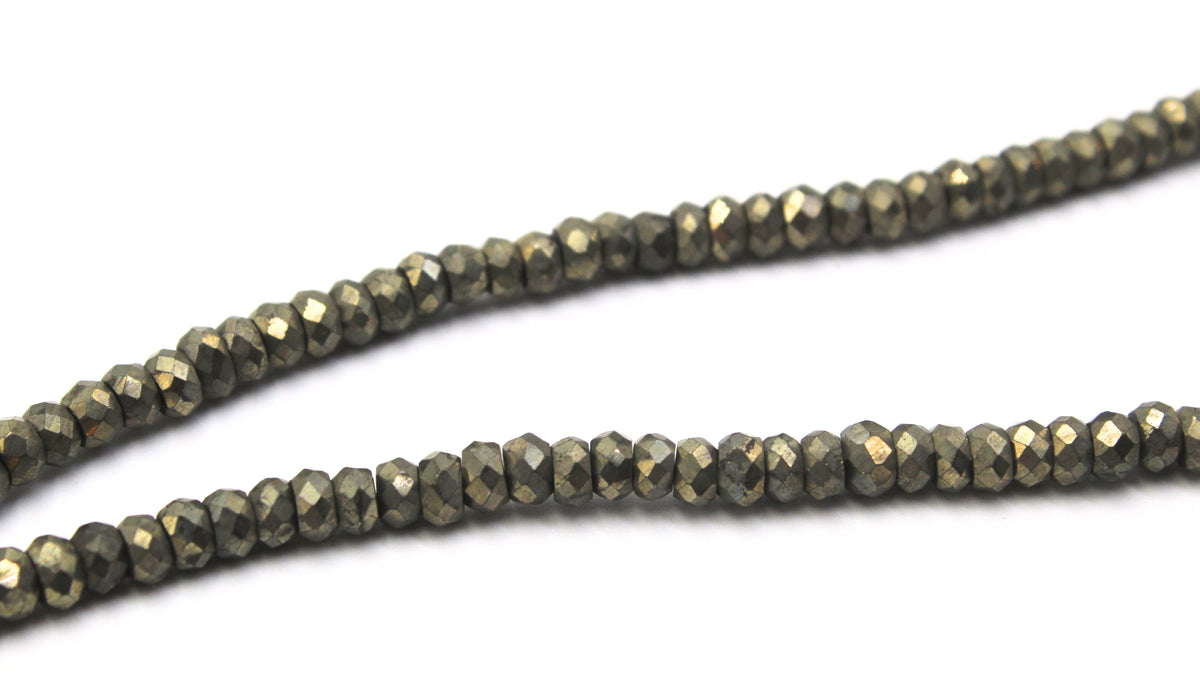 Antique Belgian Blue & White Medal of Mary on a Faceted Pyrite Necklace