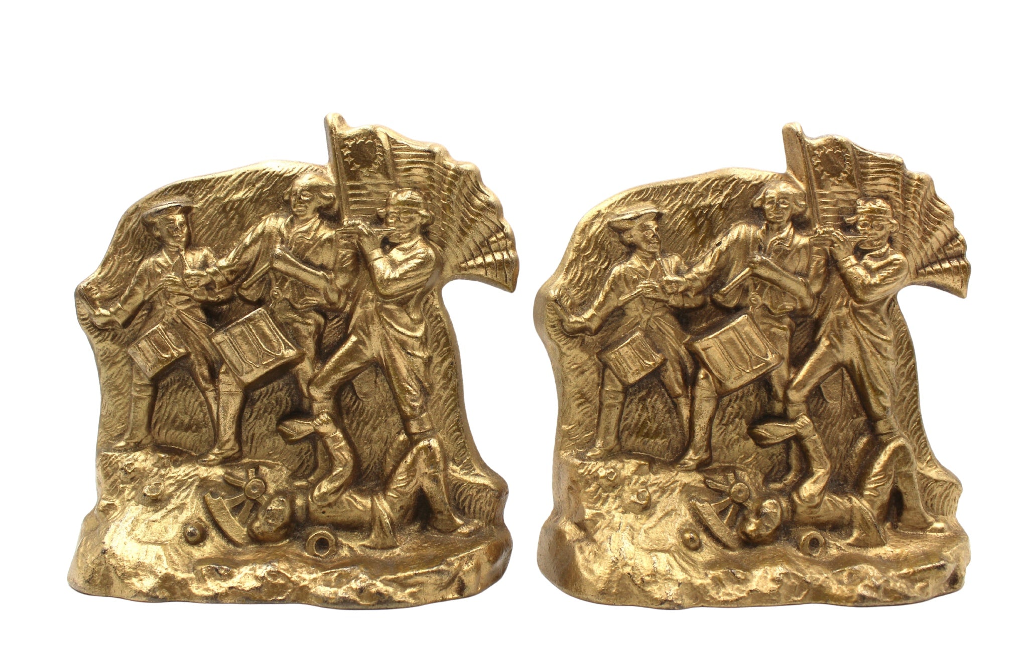 Vintage "Spirit of '76" Bookends by S.C.C., 1974