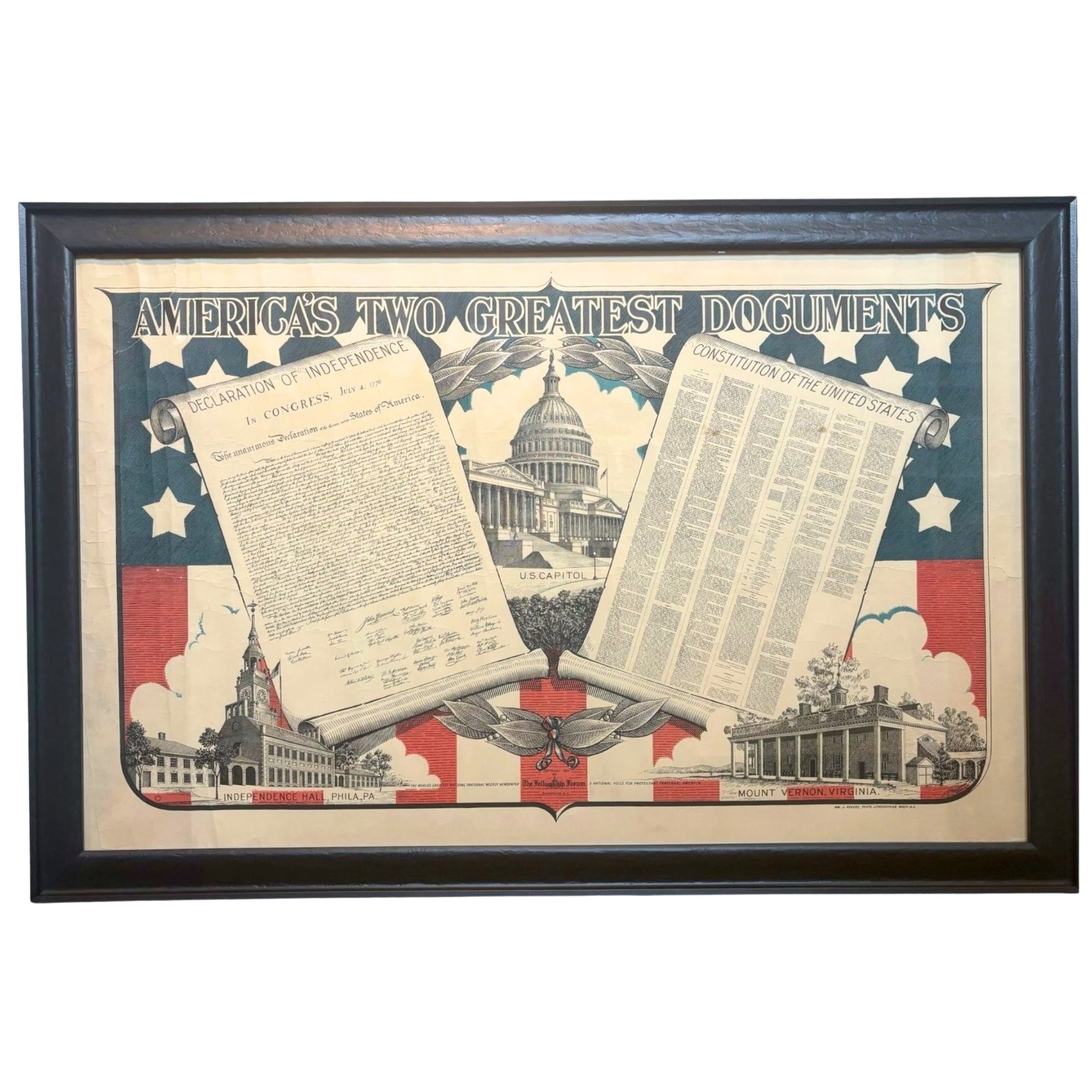 "America's Two Greatest Documents" Vintage Poster by L. P. Meissner, 1924