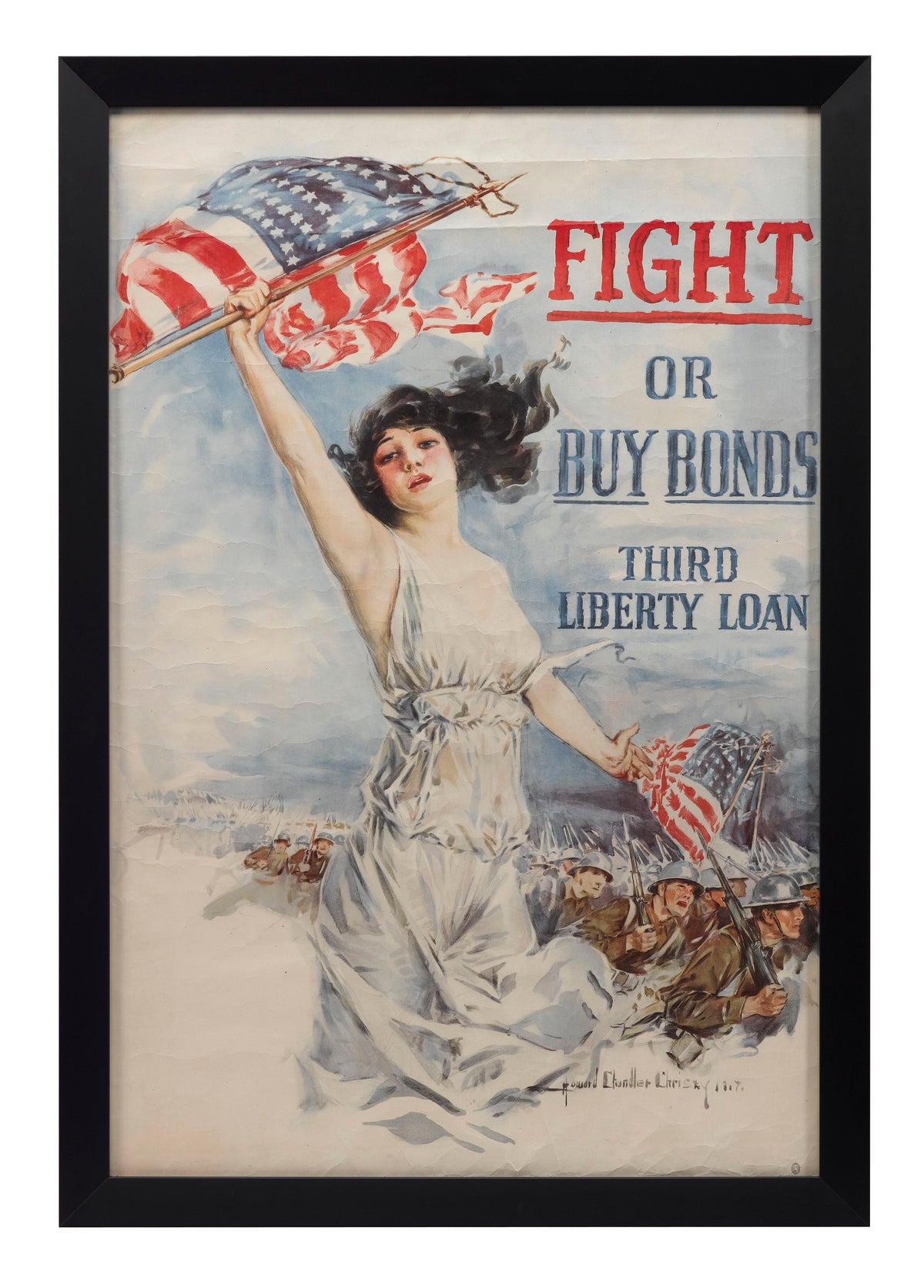 "Fight or Buy Bonds. Third Liberty Loan" Vintage WWI Poster by Howard Chandler Christy, 1917