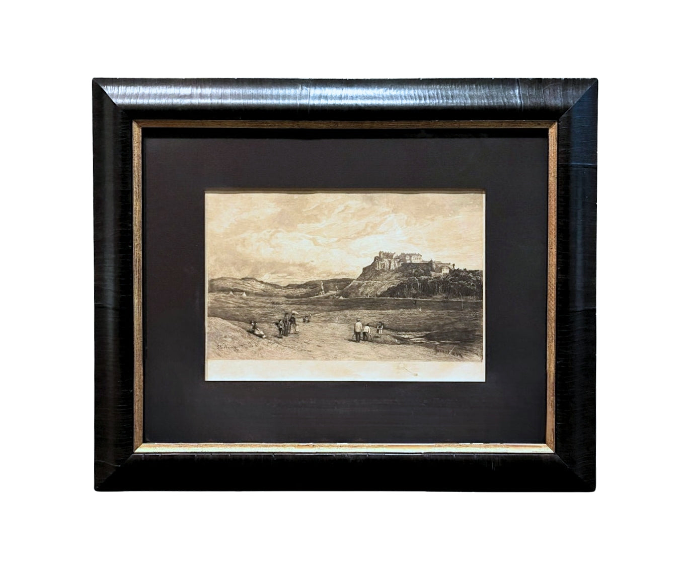 “Stirling Castle Links” Antique Golf Etching by George Aikman, 1893