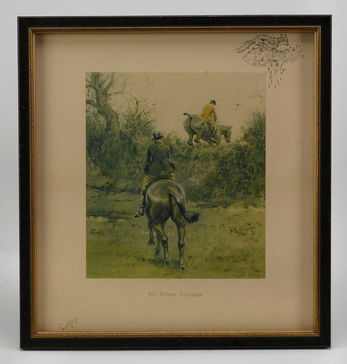 "The Stone Faceder" Signed Horse Print by Snaffles, Circa 1934