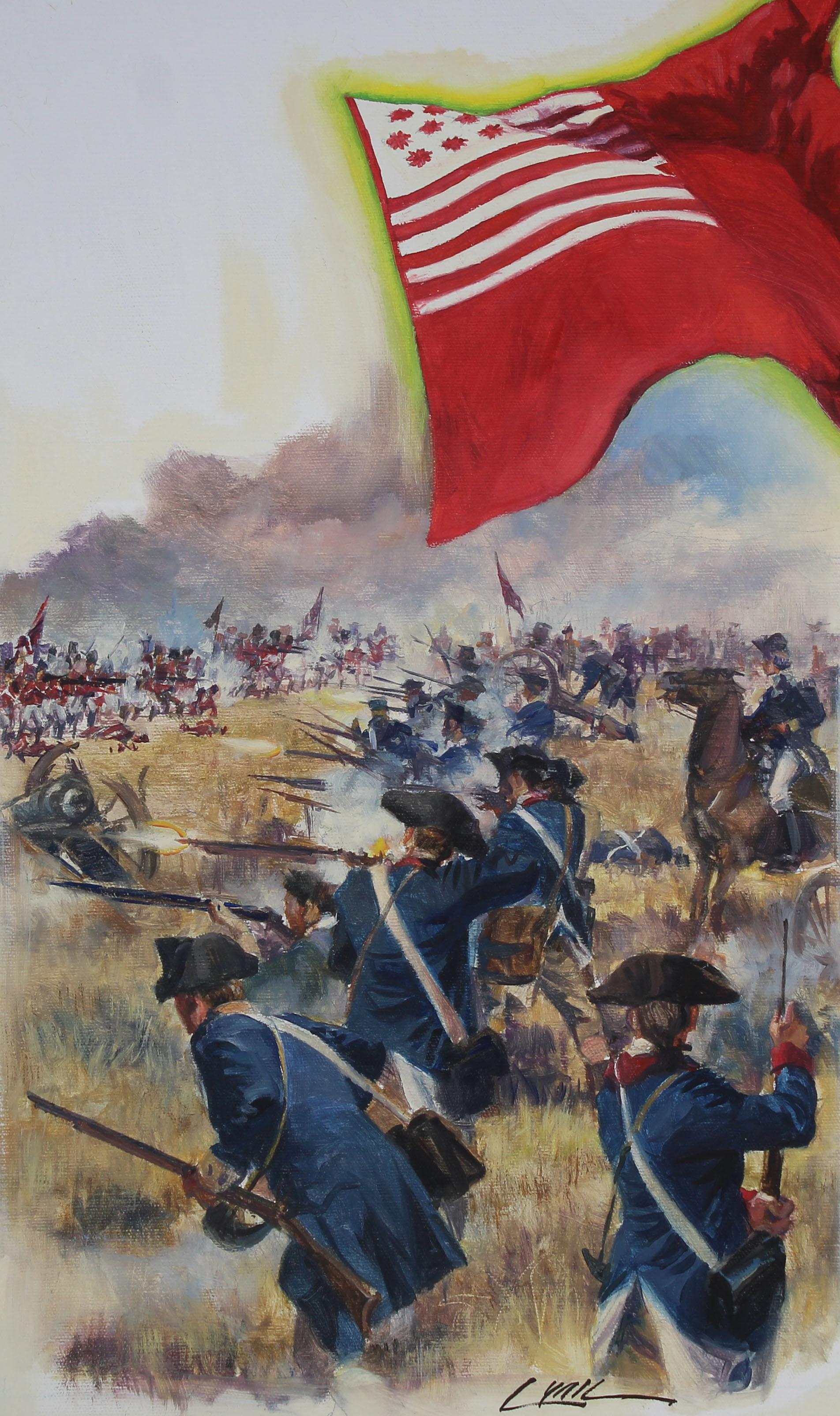 "Brandywine Flag" by Dennis Lyall, Original Acrylic Painting on Canvas