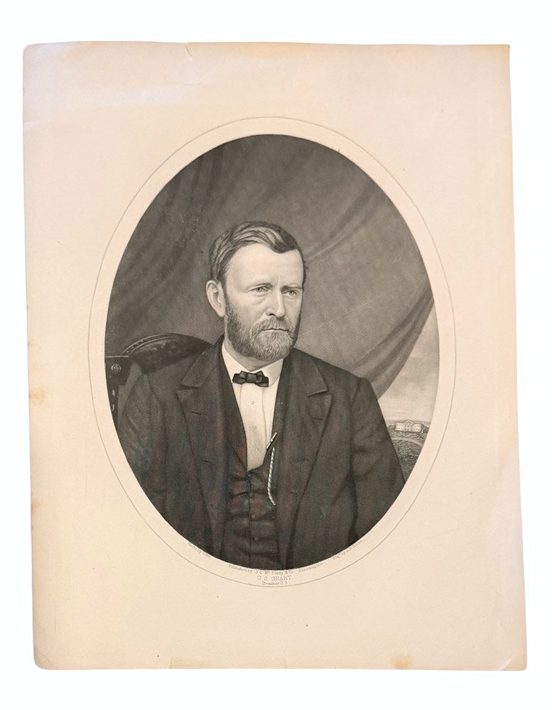 "U.S. Grant, President U.S." Oval Portrait, Engraved by A. B. Walter, Published by J. C. McCurdy, after a Photograph by Ulke