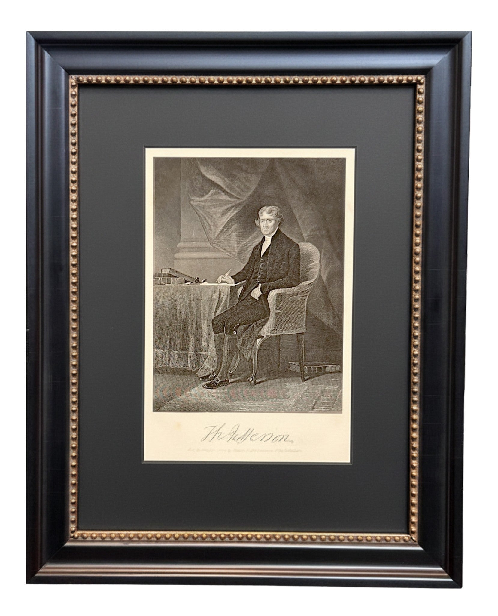 "Th. Jefferson" Engraved Portrait, after Alonzo Chappel