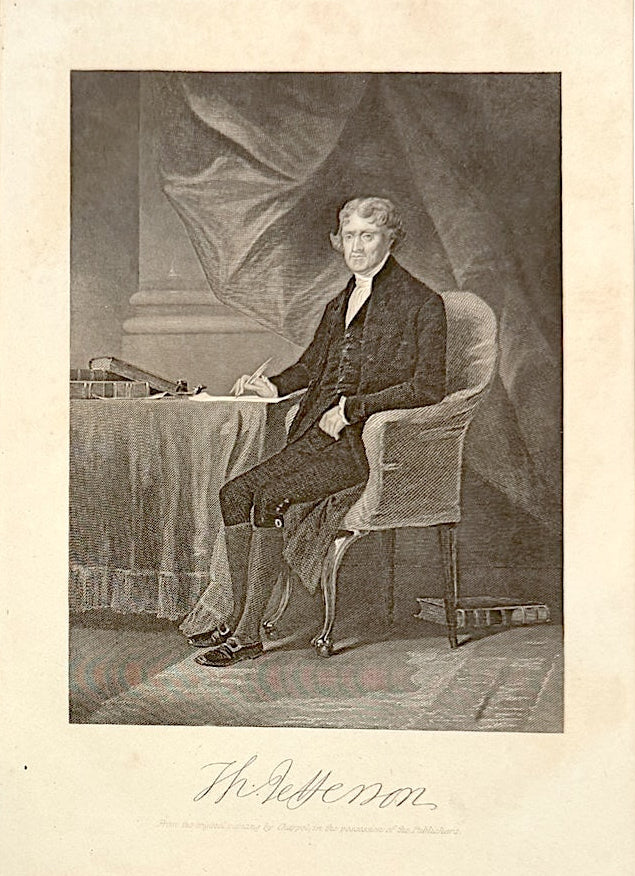"Th. Jefferson" Engraved Portrait, after Alonzo Chappel