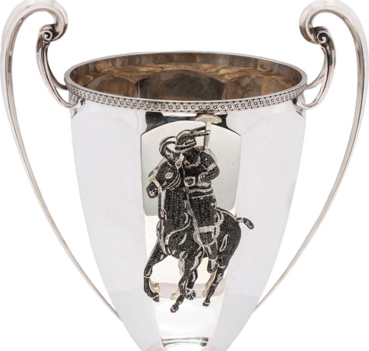 1911 Tiffany & Co. Diamond-Encrusted Sterling Silver Polo Trophy