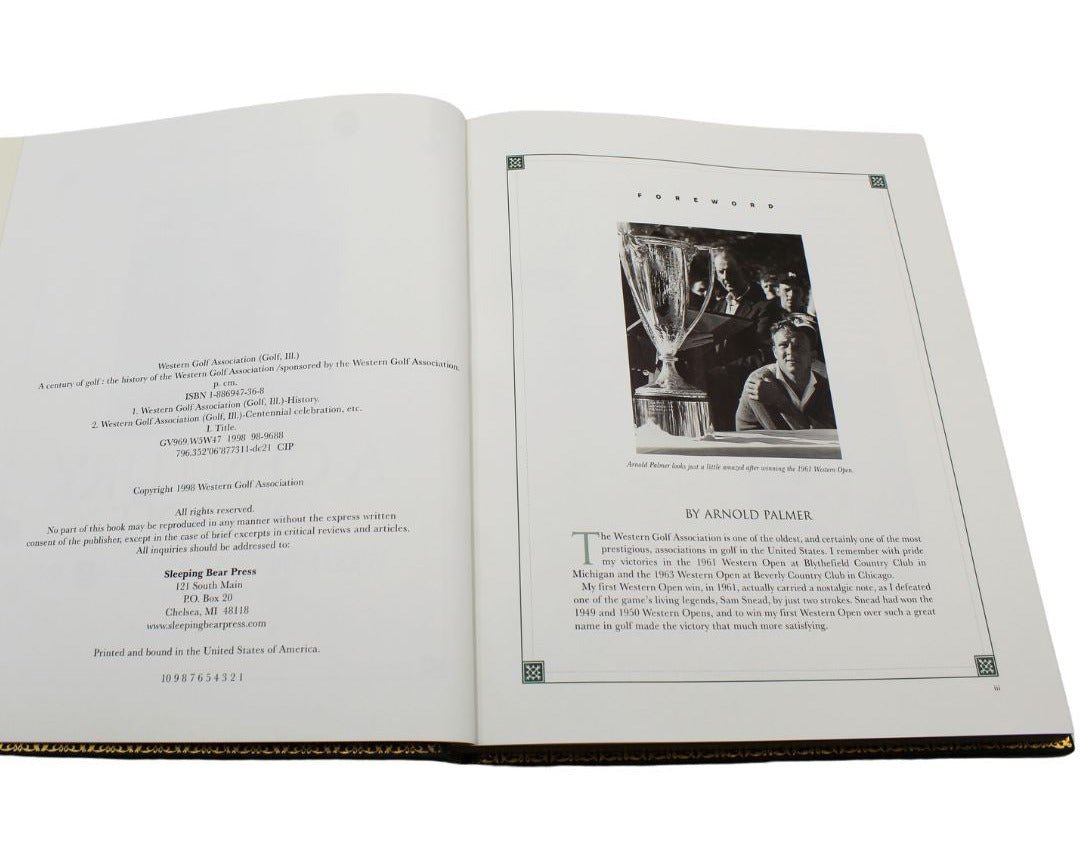 A Century of Golf: Western Golf Association 1899 - 1999 by Tim Cronin, Limited Edition, Binder's Copy, 1998 - The Great Republic