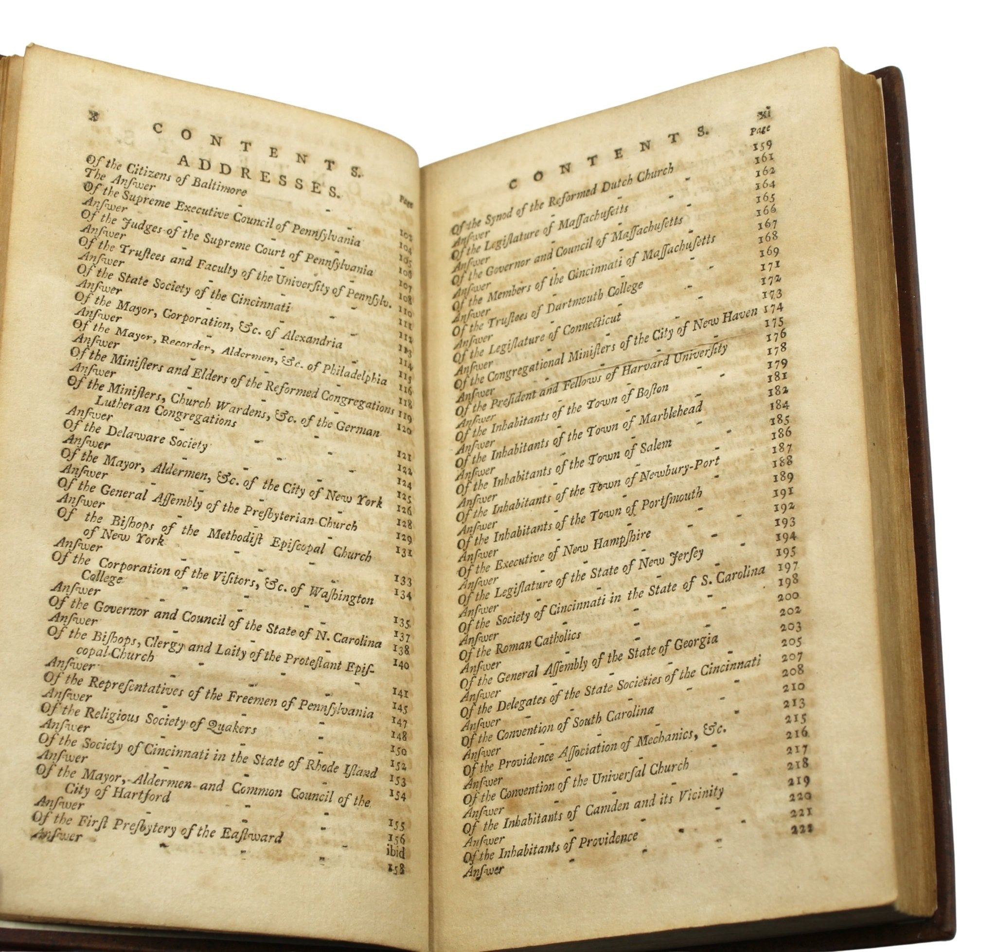 A Collection of the Speeches of the President of the United States, by George Washington, First Edition, Published by Manning and Loring, 1796 - The Great Republic