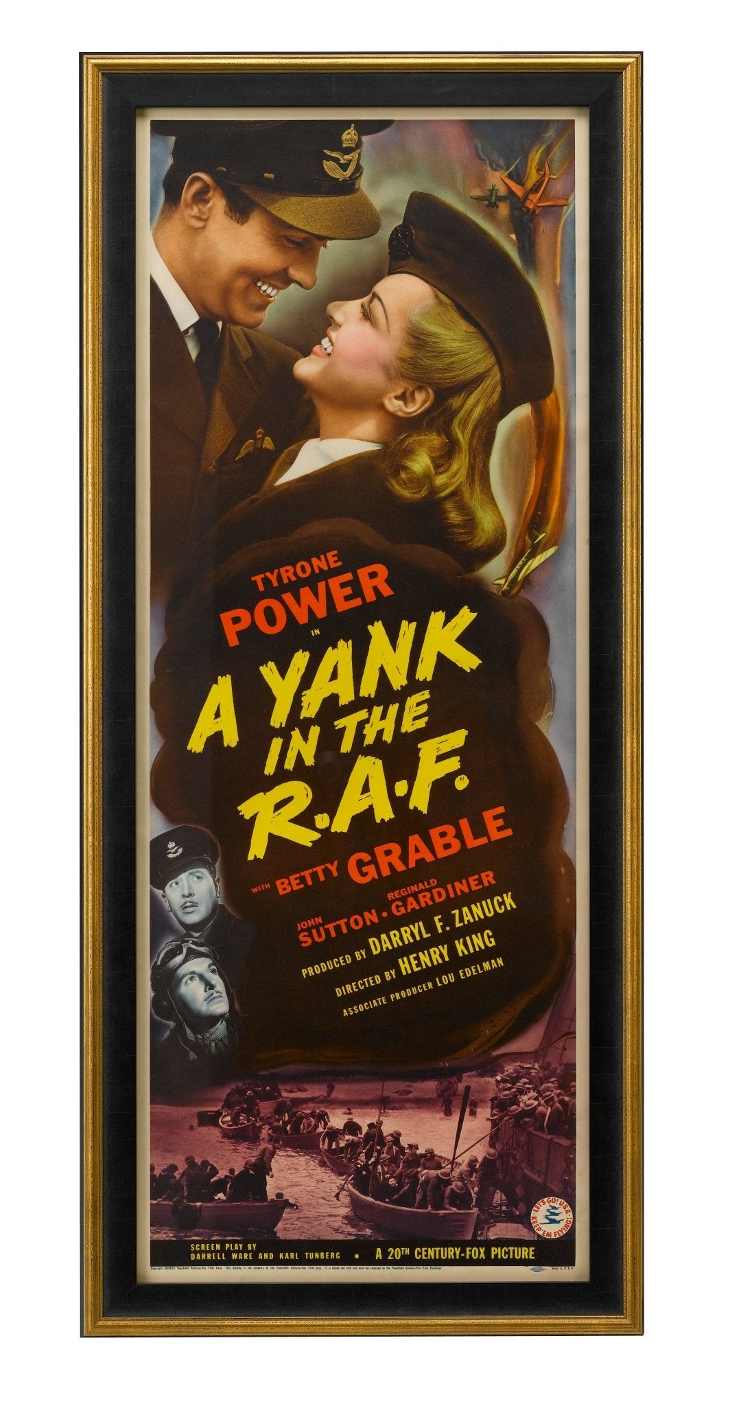 "A Yank in the R.A.F." Vintage Movie Poster, Circa 1941 - The Great Republic