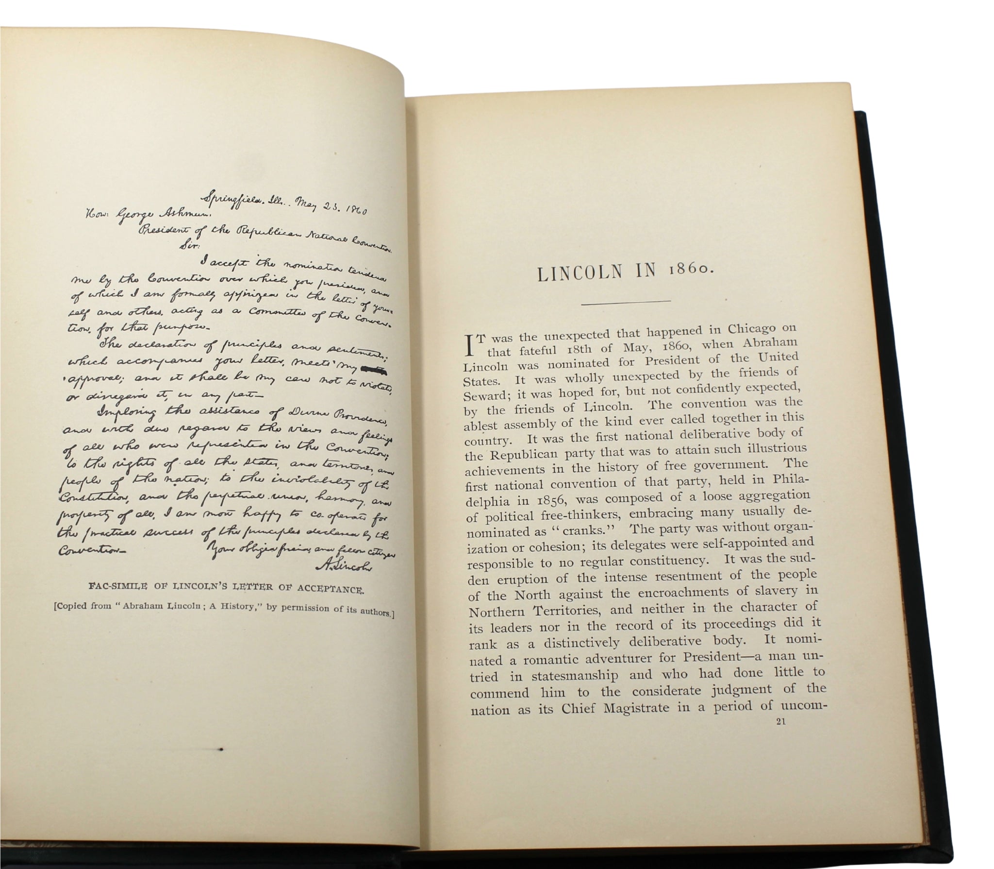 Abraham Lincoln and Men of War - Times by A. K. McClure, First Edition, in Original Boards, 1892 - The Great Republic