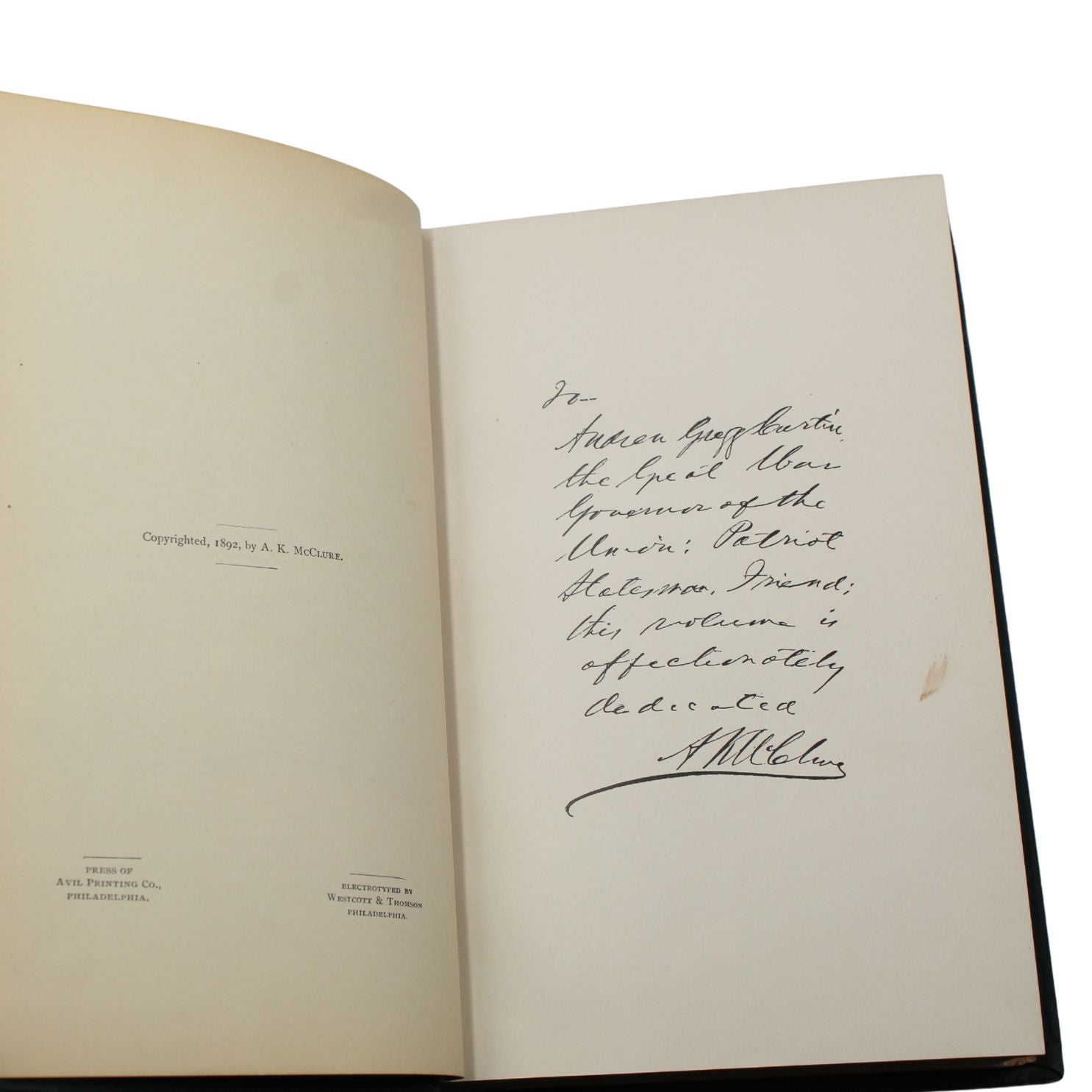 Abraham Lincoln and Men of War - Times by A. K. McClure, First Edition, in Original Boards, 1892 - The Great Republic