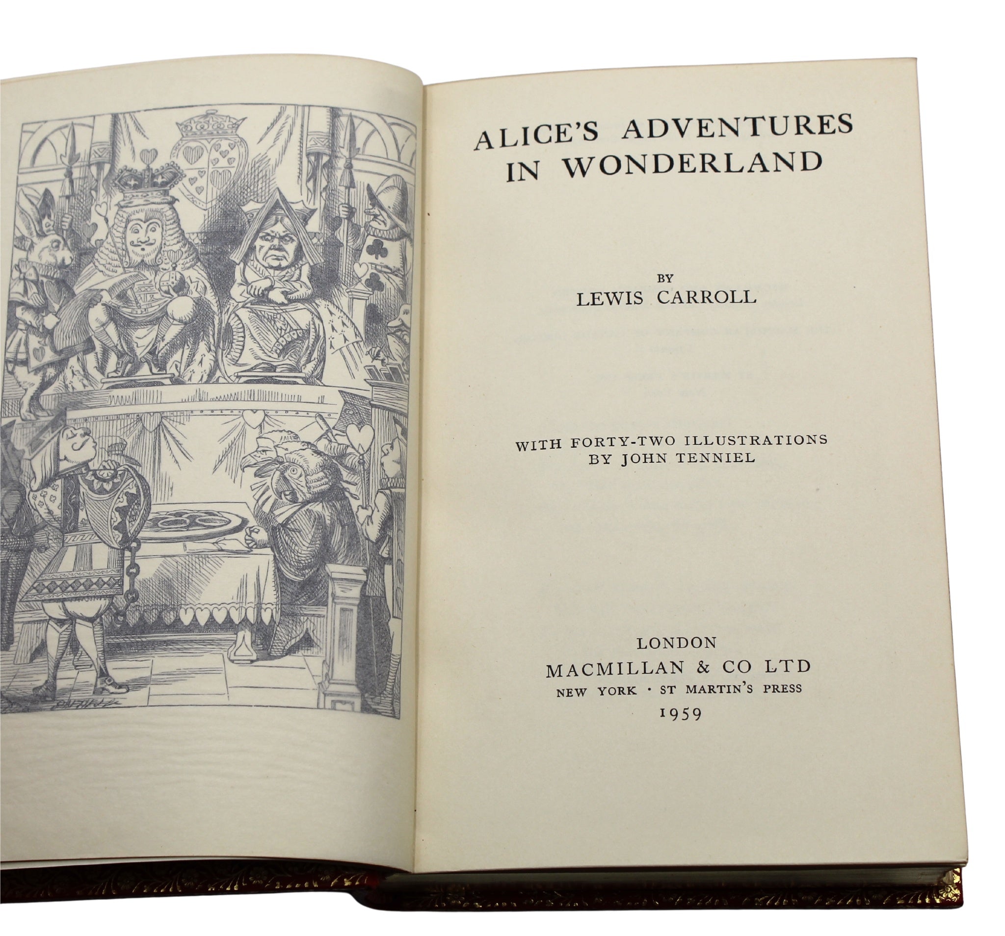 Alice's Adventures in Wonderland and Through the Looking Glass by Lewis Carroll, Illustrated by John Tenniel, Bound in One Volume by Bayntun, 1959, 1955 - The Great Republic