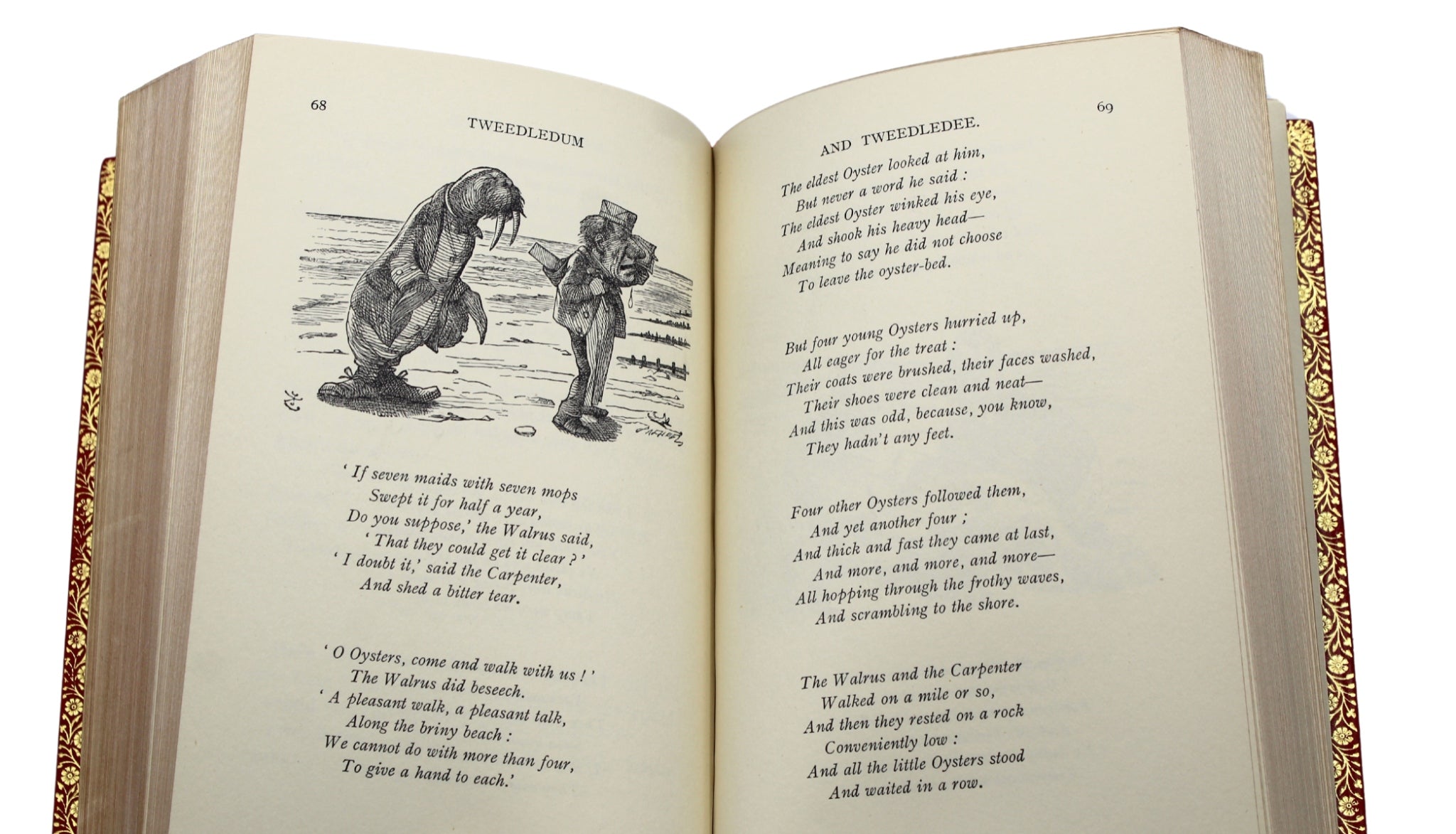 Alice's Adventures in Wonderland and Through the Looking Glass by Lewis Carroll, Illustrated by John Tenniel, Bound in One Volume by Bayntun, 1959, 1955 - The Great Republic