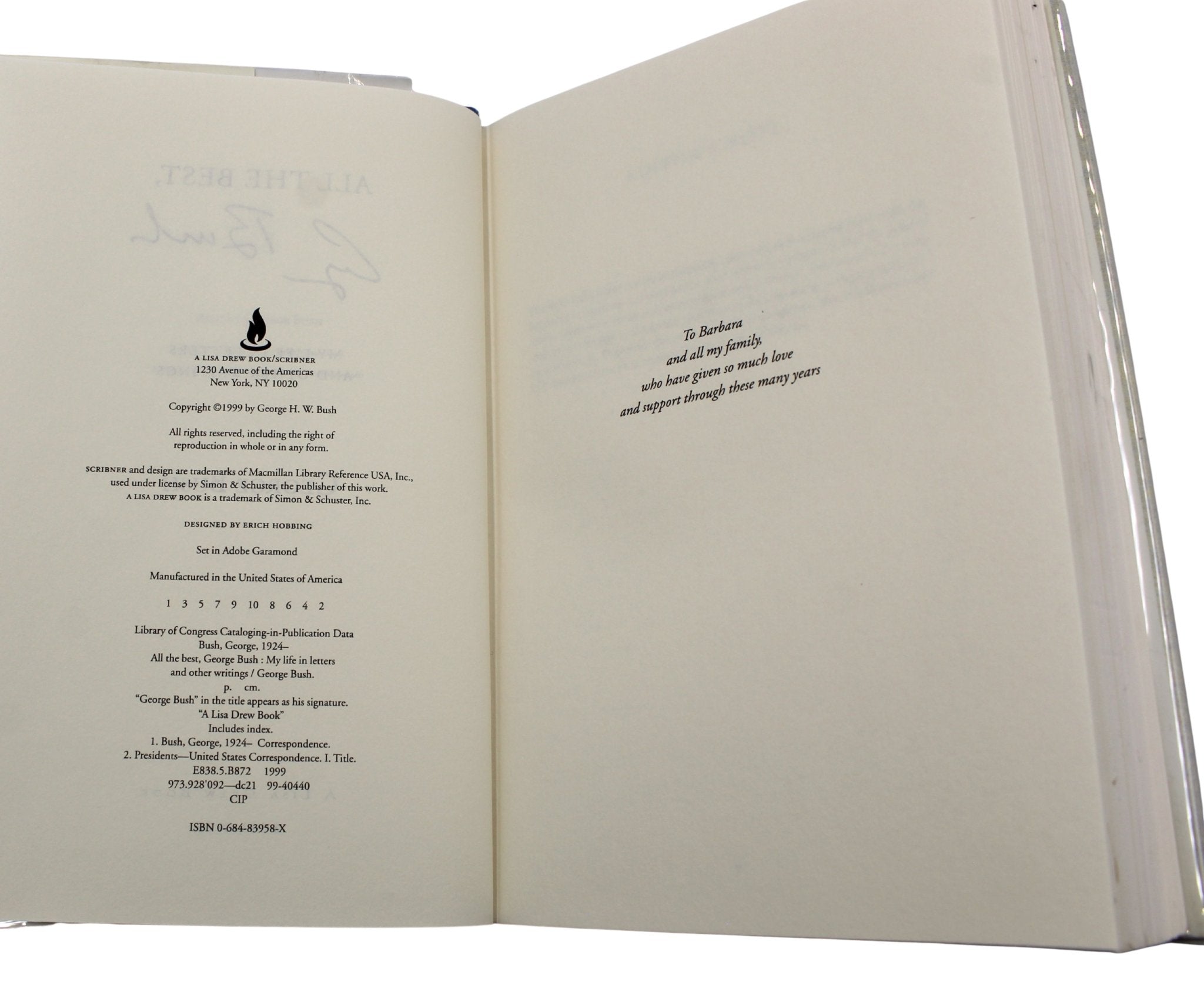 All The Best, Signed by George Bush, First Edition in Original Dust Jacket, 1999 - The Great Republic