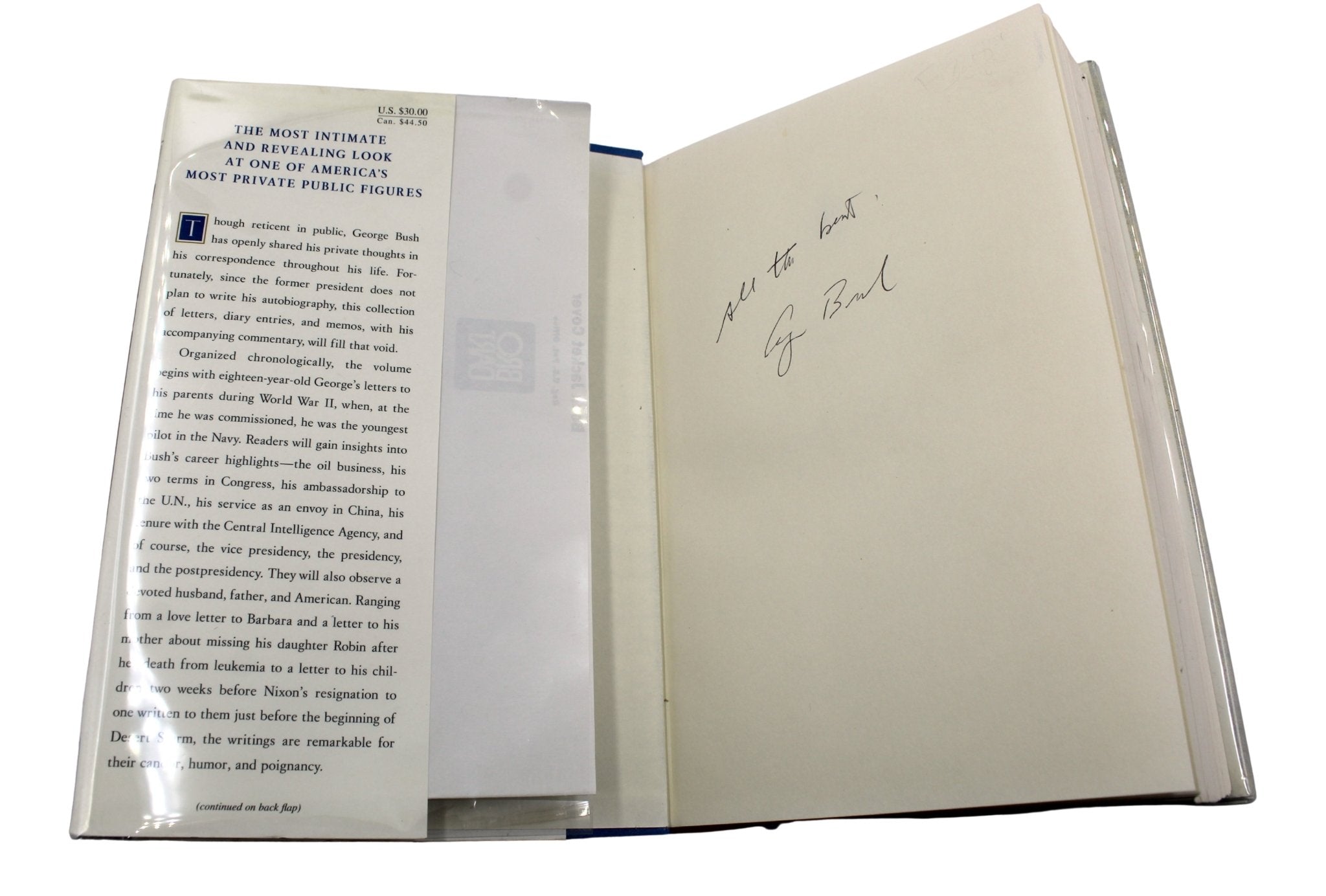 All The Best, Signed by George Bush, First Edition in Original Dust Jacket, 1999 - The Great Republic