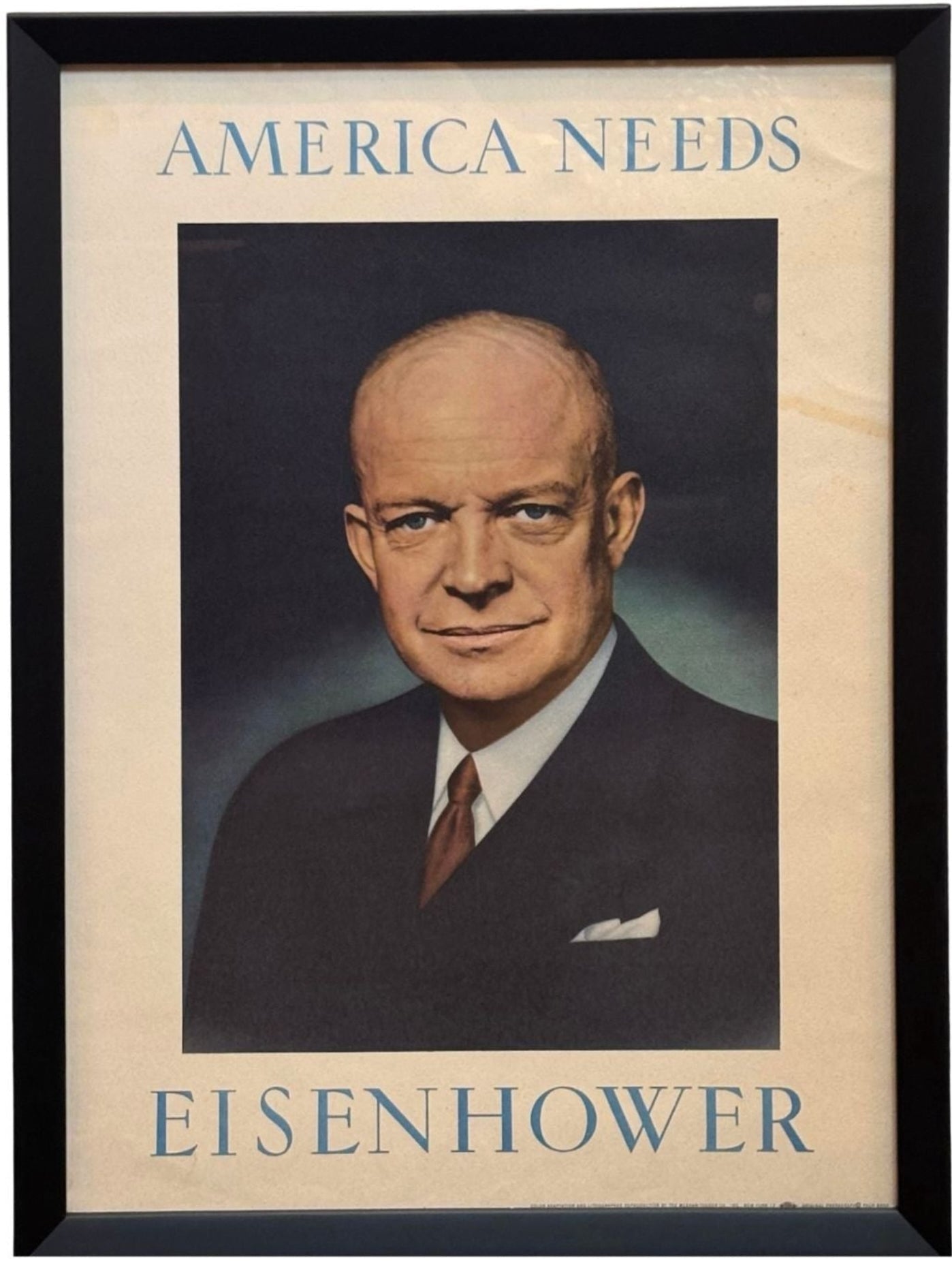 "America Needs Eisenhower" Vintage Presidential Campaign Poster - The Great Republic