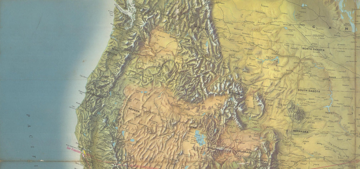 "American Airlines System Map" by Rand McNally & Co., circa 1962 - The Great Republic