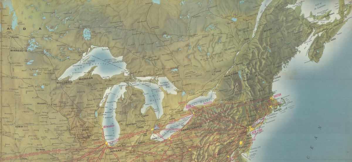 "American Airlines System Map" by Rand McNally & Co., circa 1962 - The Great Republic