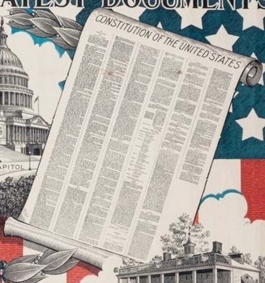 "America's Two Greatest Documents" Vintage Poster by L. P. Meissner, 1924 - The Great Republic