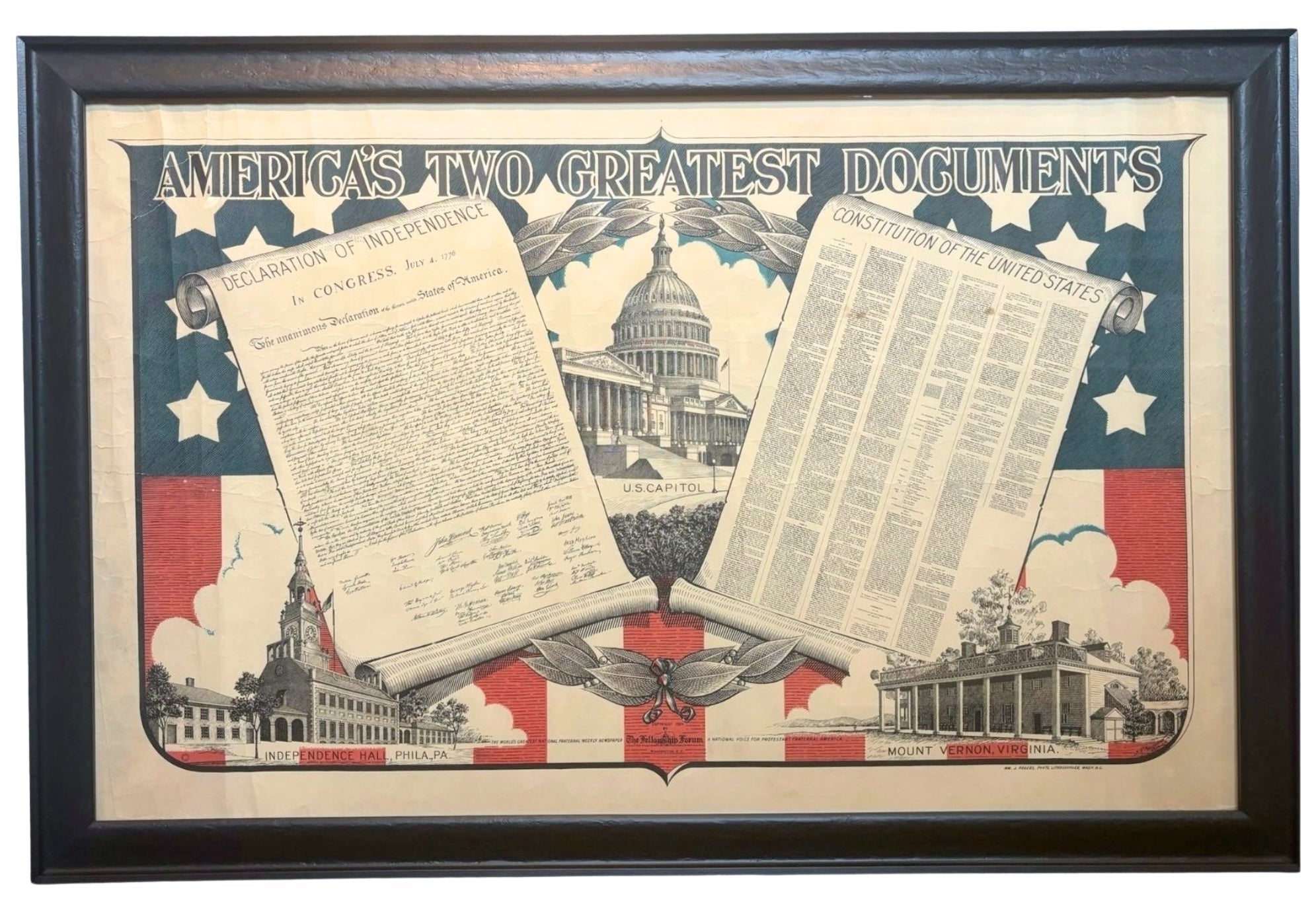 "America's Two Greatest Documents" Vintage Poster by L. P. Meissner, 1924 - The Great Republic