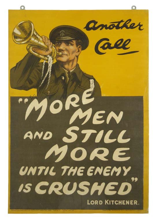"Another Call. 'More Men and Still More Until the Enemy is Crushed'" Vintage WWI Poster, Circa 1914 - The Great Republic