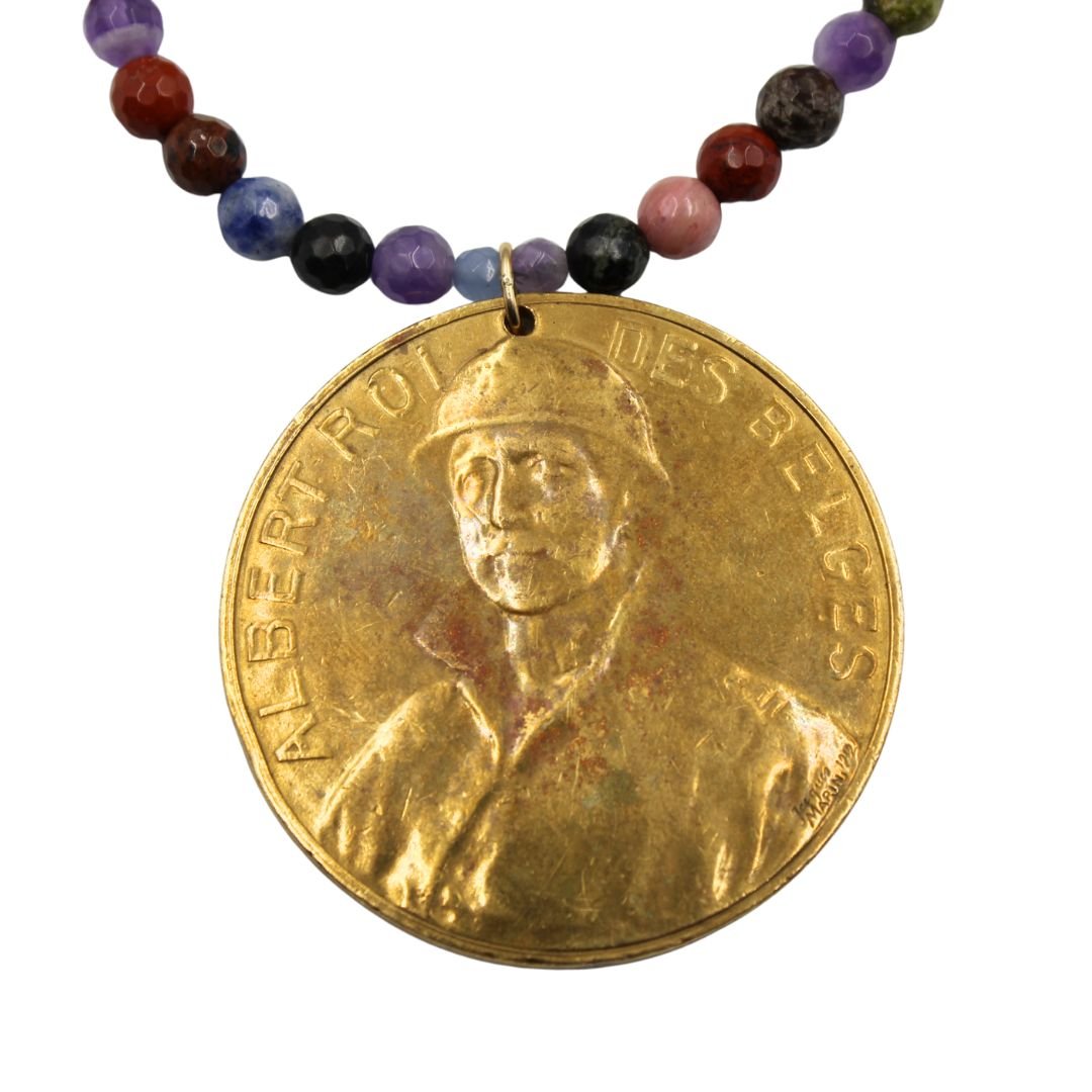 Antique Belgian Equestrian Medal Necklace - The Great Republic