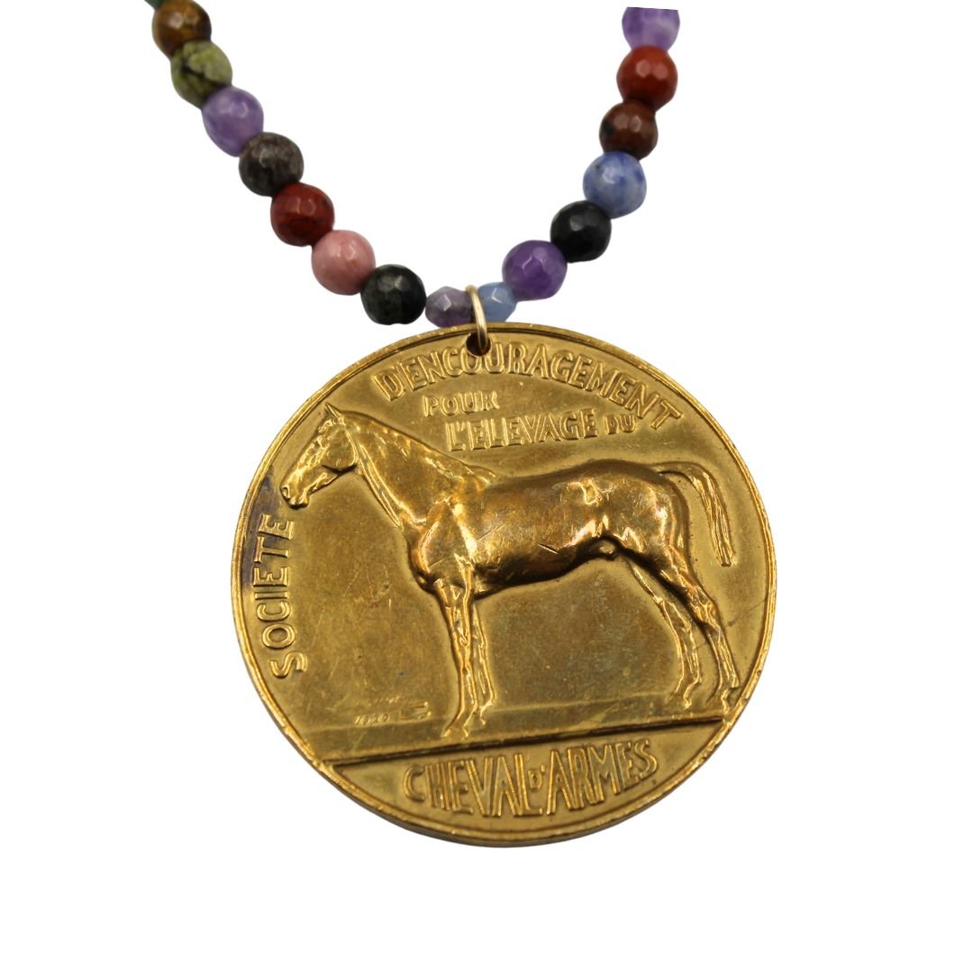 Antique Belgian Equestrian Medal Necklace - The Great Republic