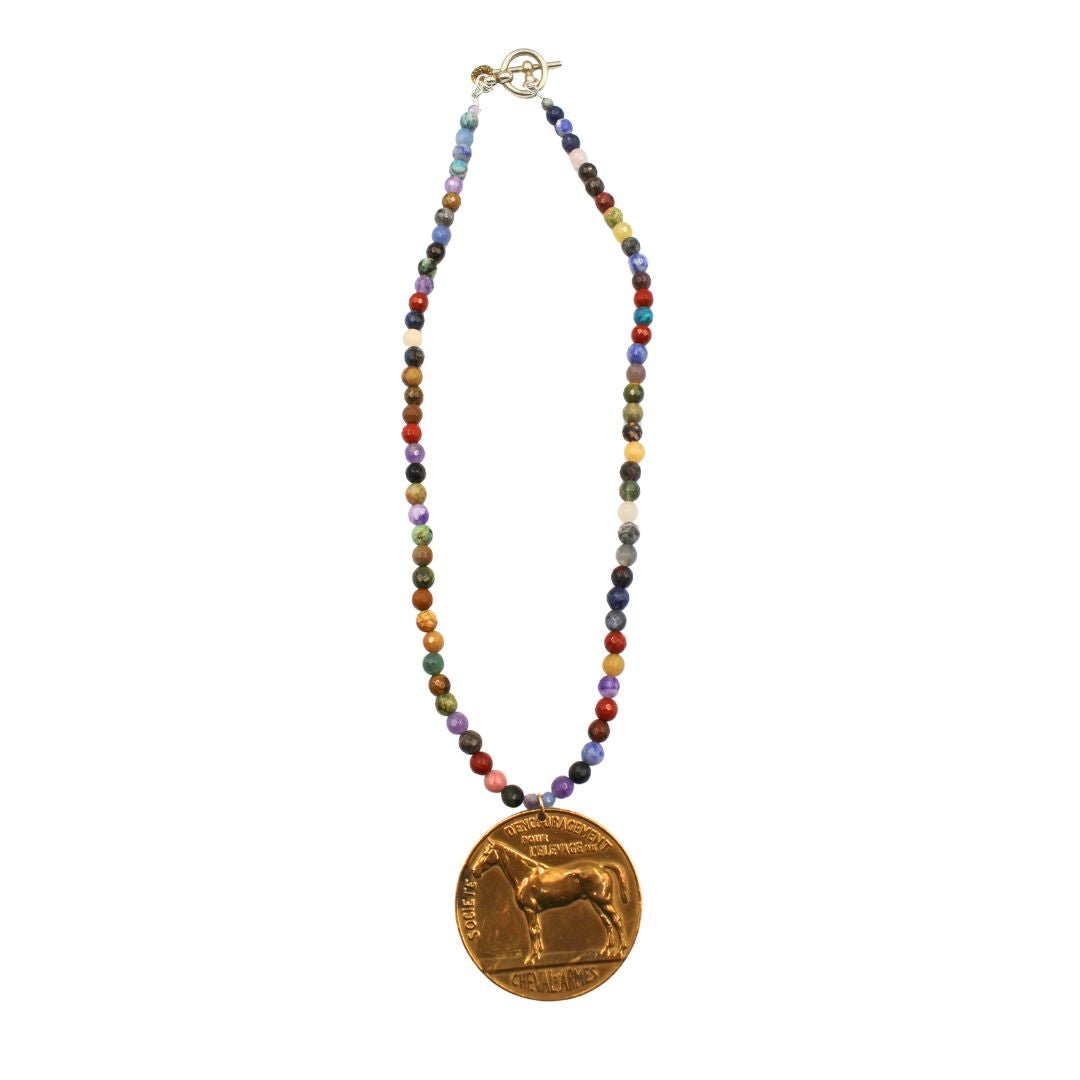 Antique Belgian Equestrian Medal Necklace - The Great Republic