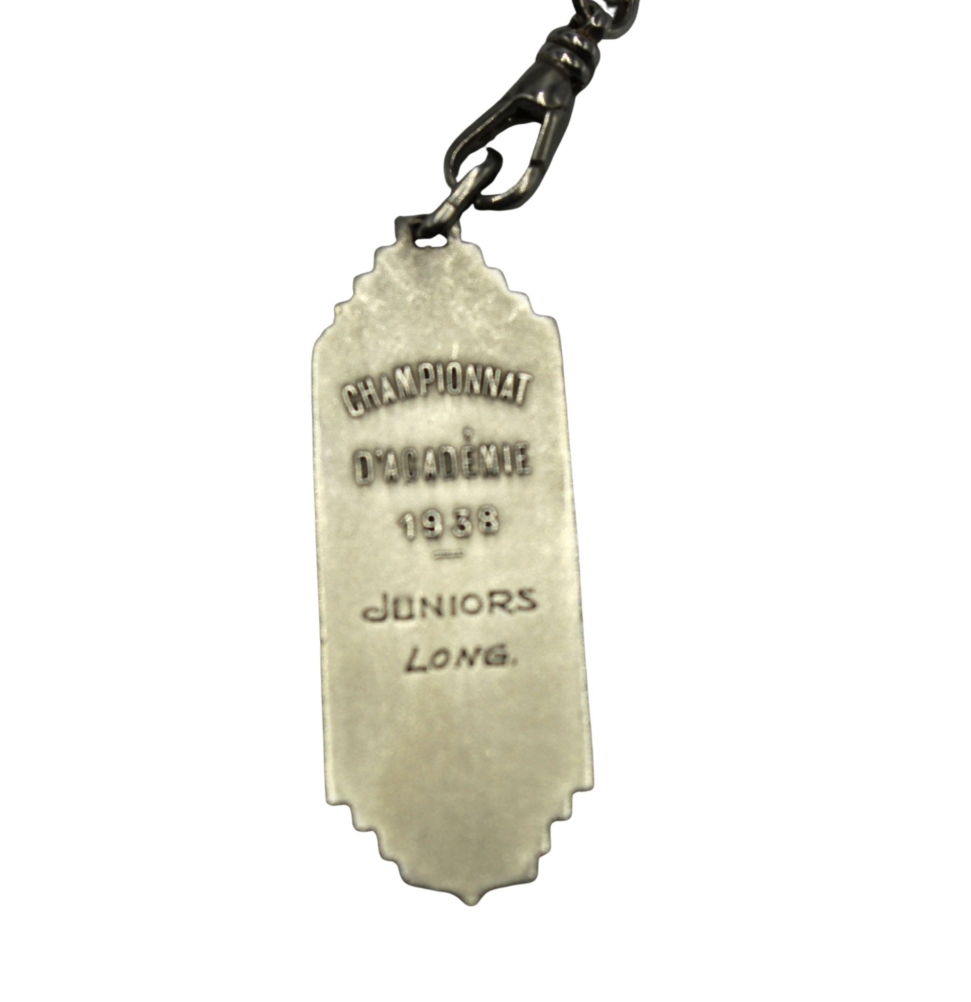 Antique French “Ligue Parisienne d'Athletisme” Enamel Medal on Sterling Silver Paper Clip Chain Necklace - The Great Republic