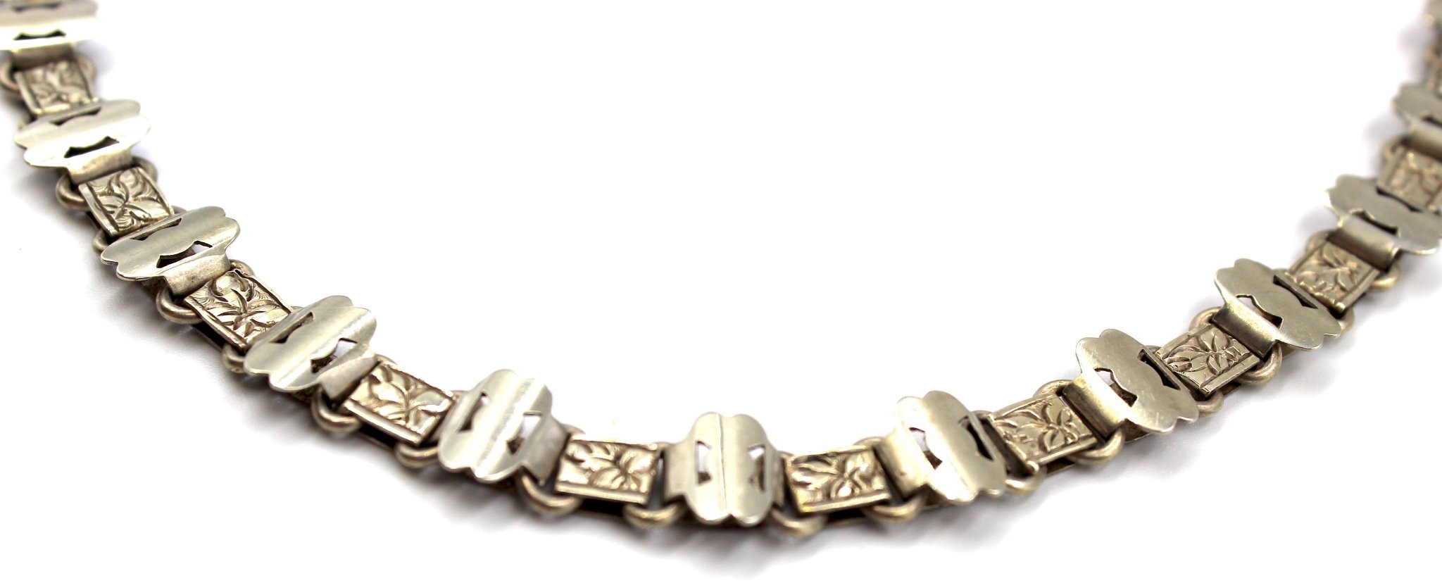 Antique Victorian Silver Book Link Collar - The Great Republic