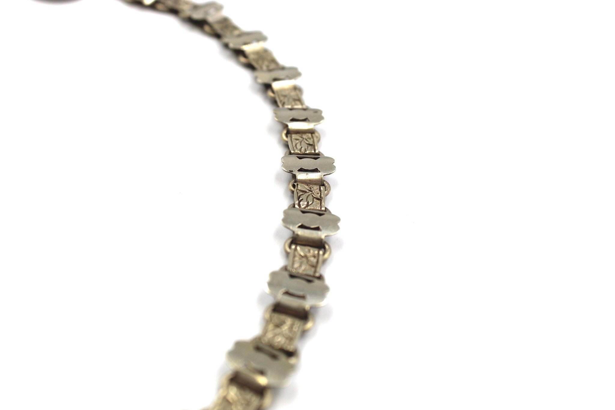 Antique Victorian Silver Book Link Collar - The Great Republic