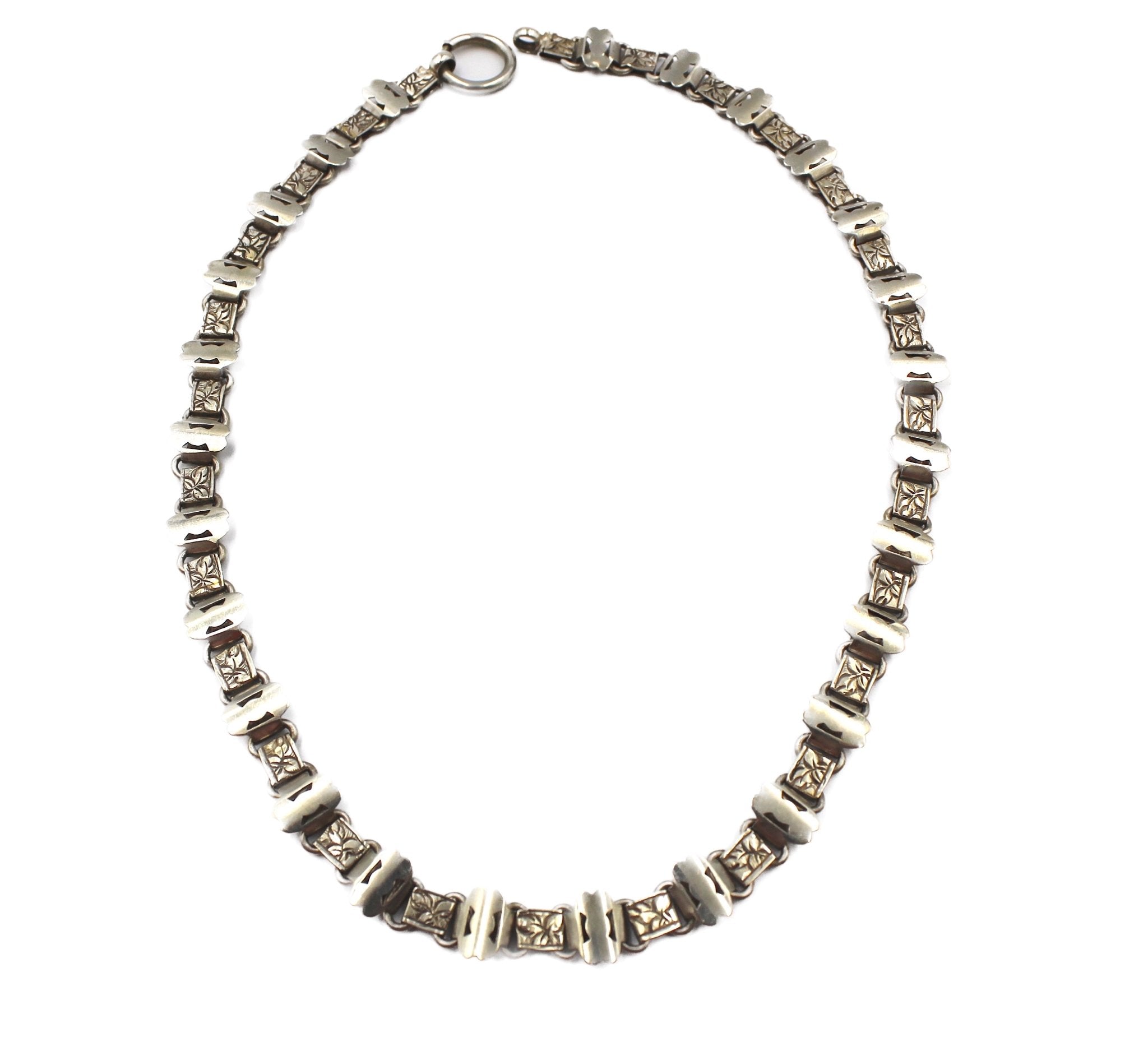 Antique Victorian Silver Book Link Collar - The Great Republic
