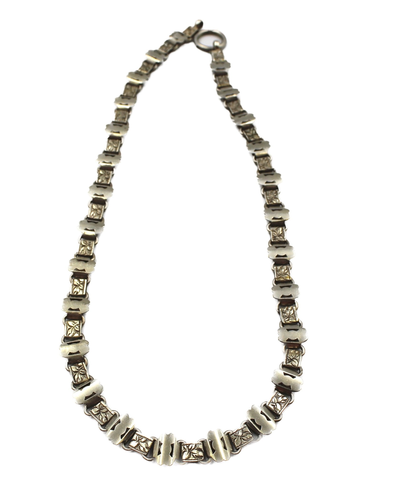 Antique Victorian Silver Book Link Collar - The Great Republic